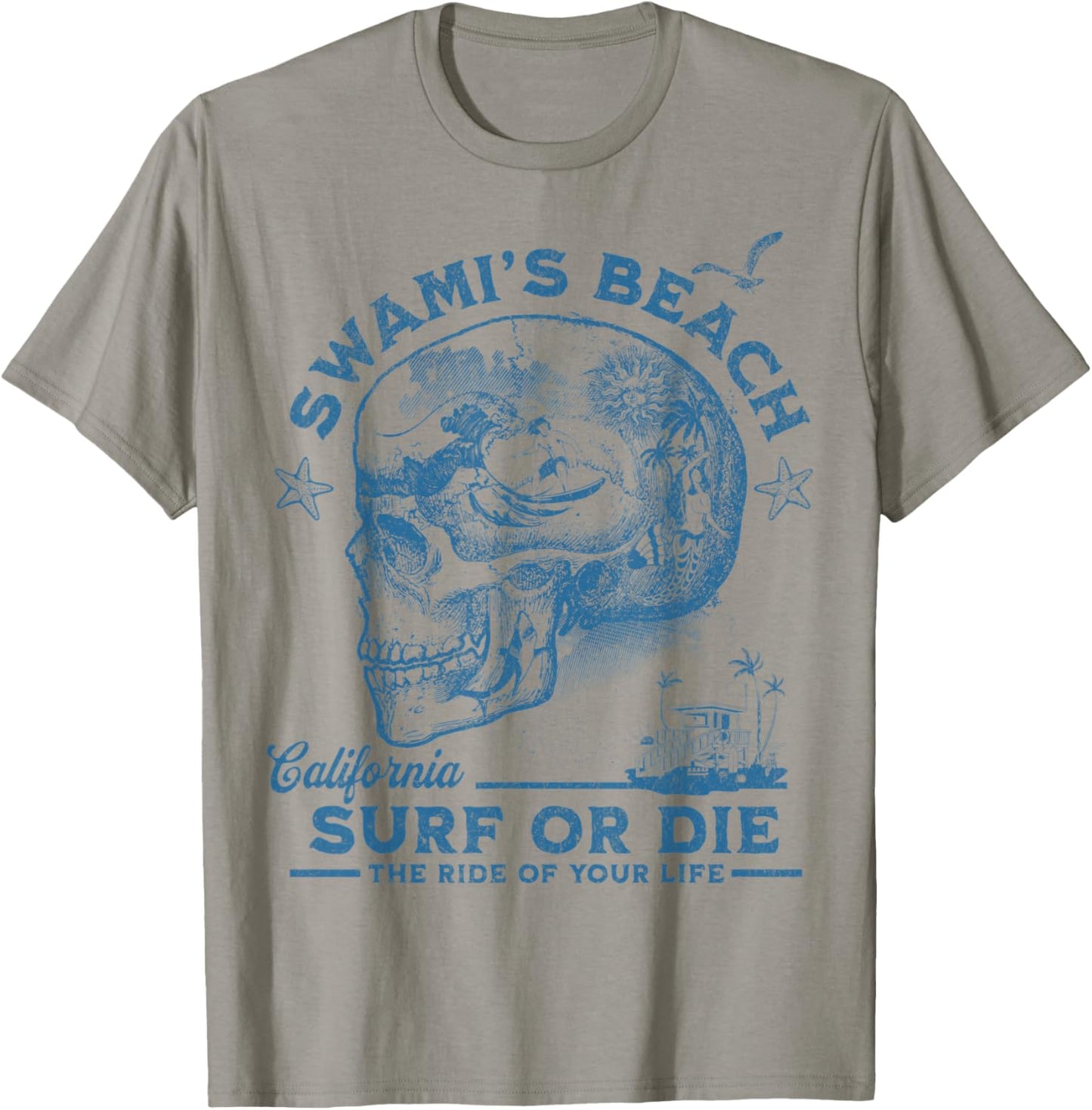 Swami's Beach Surfing Girl Pacific Ocean Surf Board Men Boy T-Shirt - T-Shirt | Sand