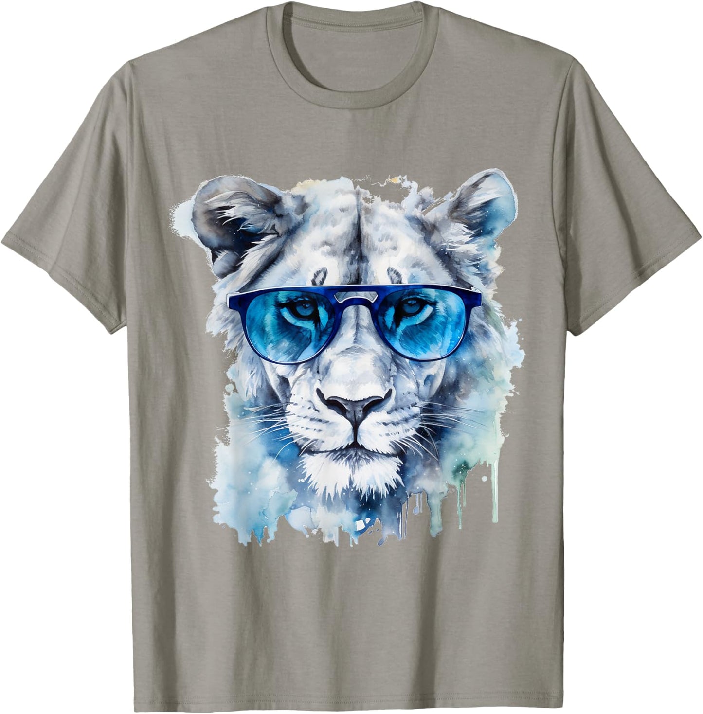 White Lion Artwork - Animal Sunglasses Art Lion T-Shirt - T-Shirt | Sand