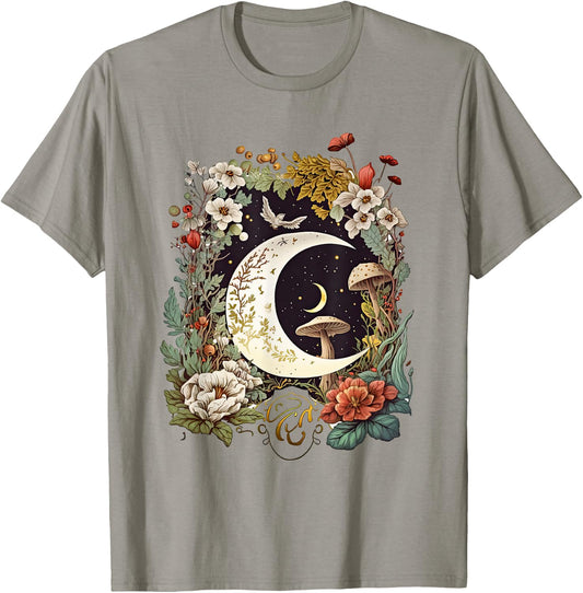 Aesthetic Goblincore and dark Cottagecore Mushroom T-Shirt - T-Shirt | Sand