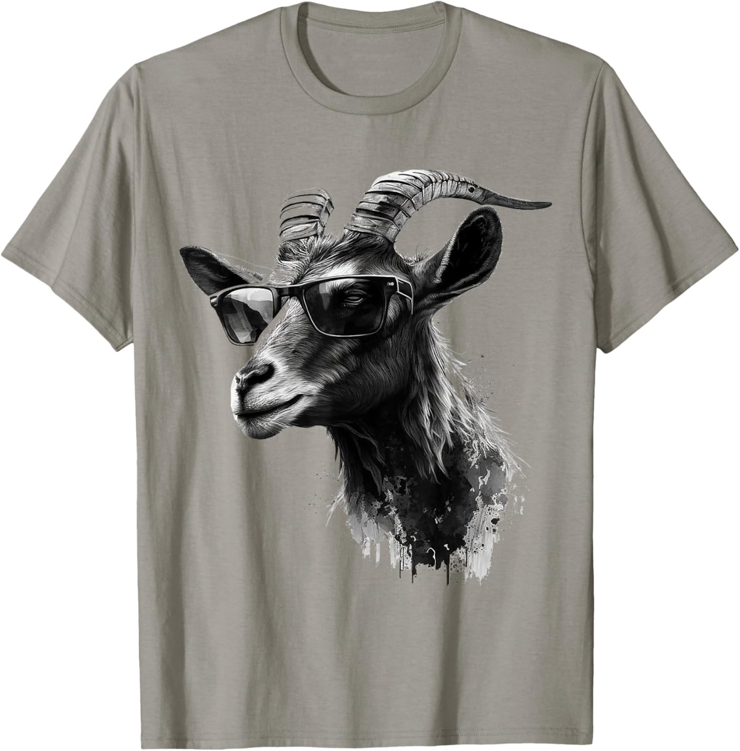 Goat Sunglasses Art Animal Motif Goat T-Shirt - T-Shirt | Sand