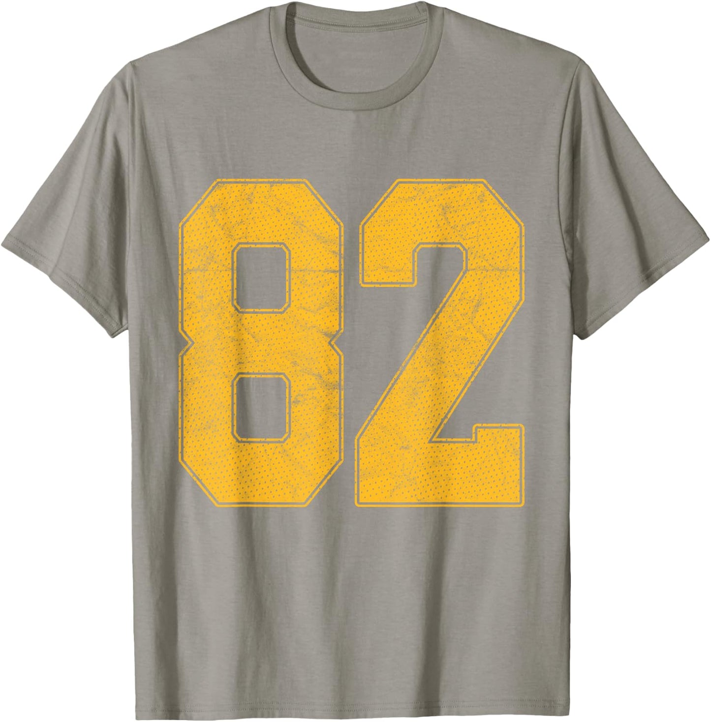 Number 82 Numbered Uniform Sports Team Jersey 82nd Birthday T-Shirt - T-Shirt | Sand
