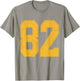 Number 82 Numbered Uniform Sports Team Jersey 82nd Birthday T-Shirt - T-Shirt | Sand