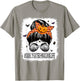 Dialysis Technician Messy Bun Spooky Pumpkin Halloween Women T-Shirt - T-Shirt | Sand