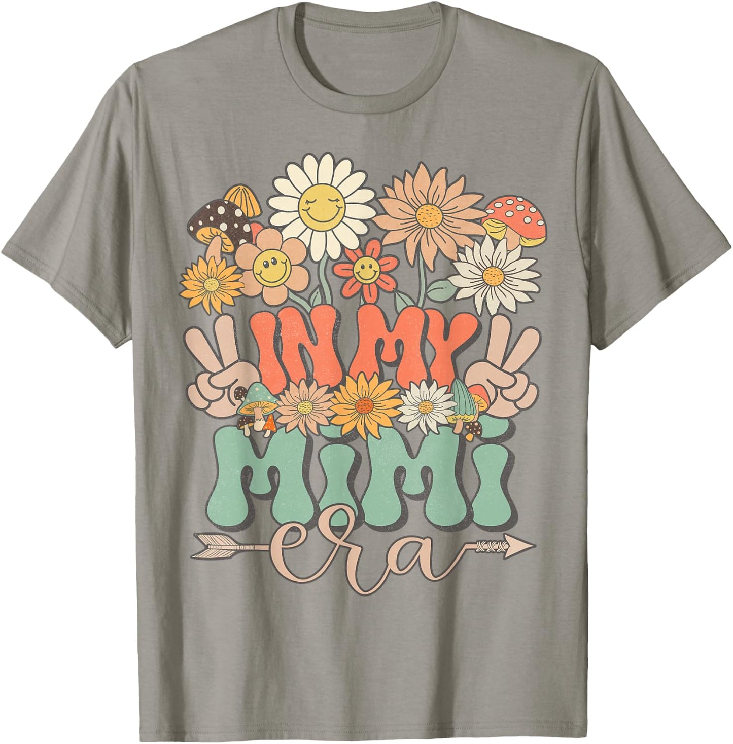 In My Mimi Era Floral Hippie Groovy Retro Daisy Mother's Day T-Shirt - T-Shirt | Sand