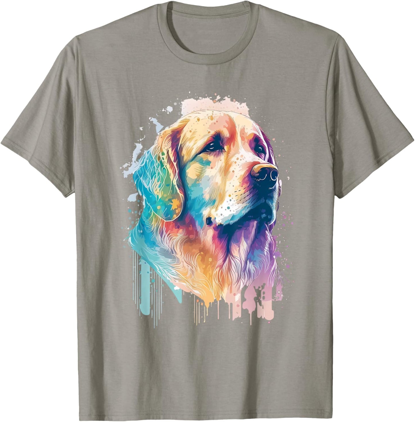 Golden Retriever Face Head Dog Lover Pet Owner Splash Art T-Shirt - T-Shirt | Sand