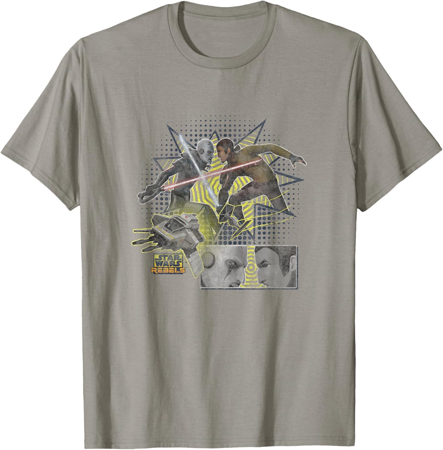 Star Wars Rebels Grand Inquisitor VS Kanan Jarrus Distressed T-Shirt - T-Shirt | Sand