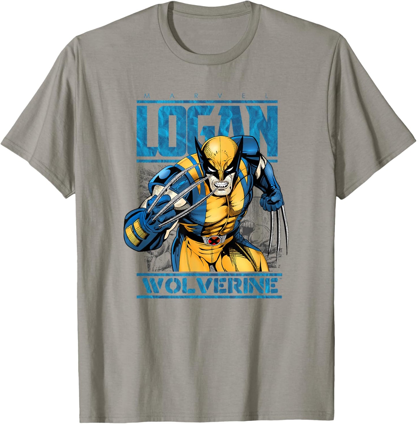 Marvel Wolverine Classic Logan Retro Comic Logo T-Shirt - T-Shirt | Sand