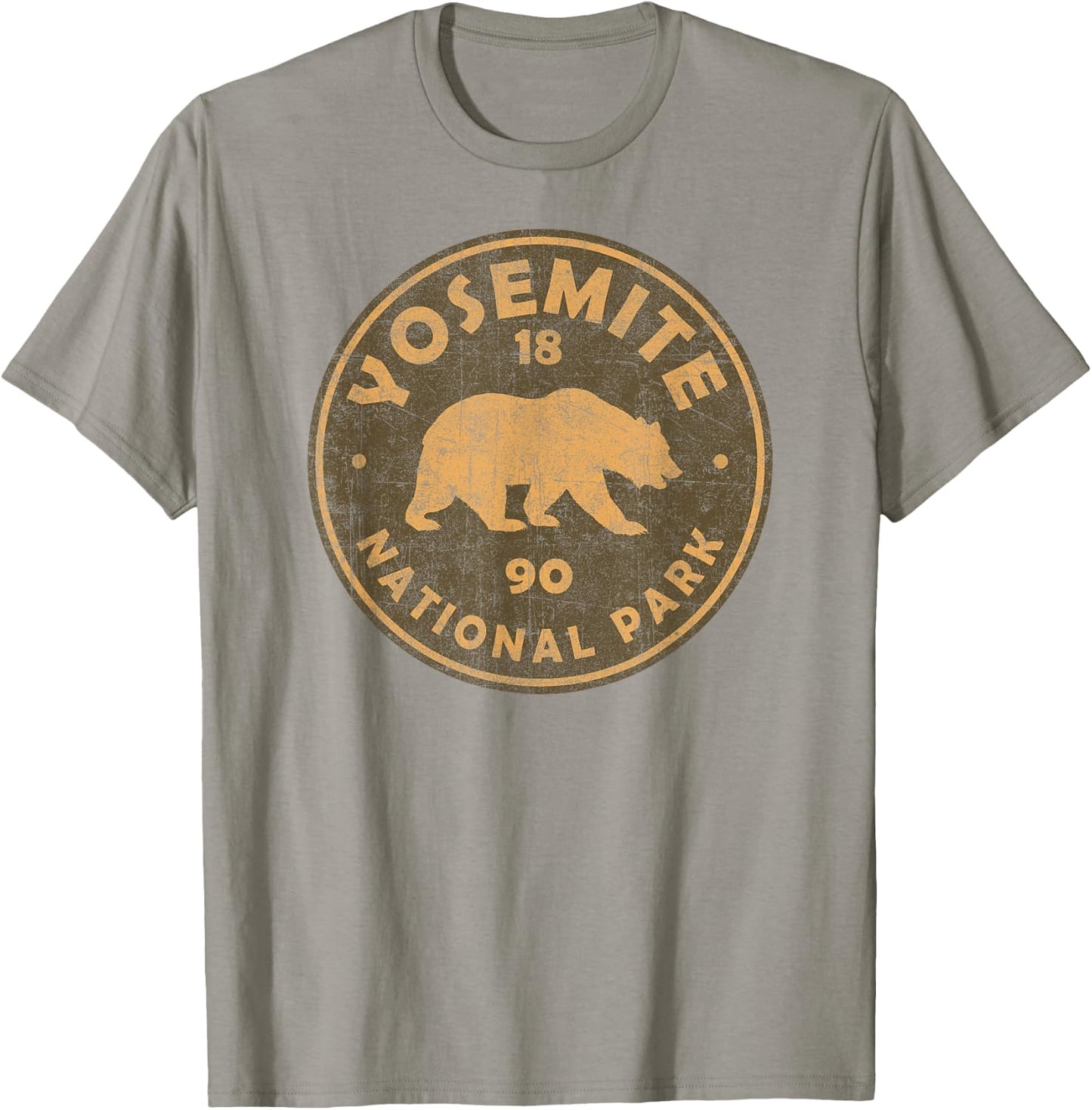 Retro Yosemite California Established 1890 National Park T-Shirt - T-Shirt | Sand