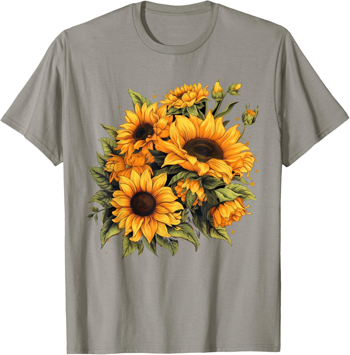 Yellow Sunflowers Cute summer flowers Floral Positivity Women Girls Kids T-Shirt - T-Shirt | Sand