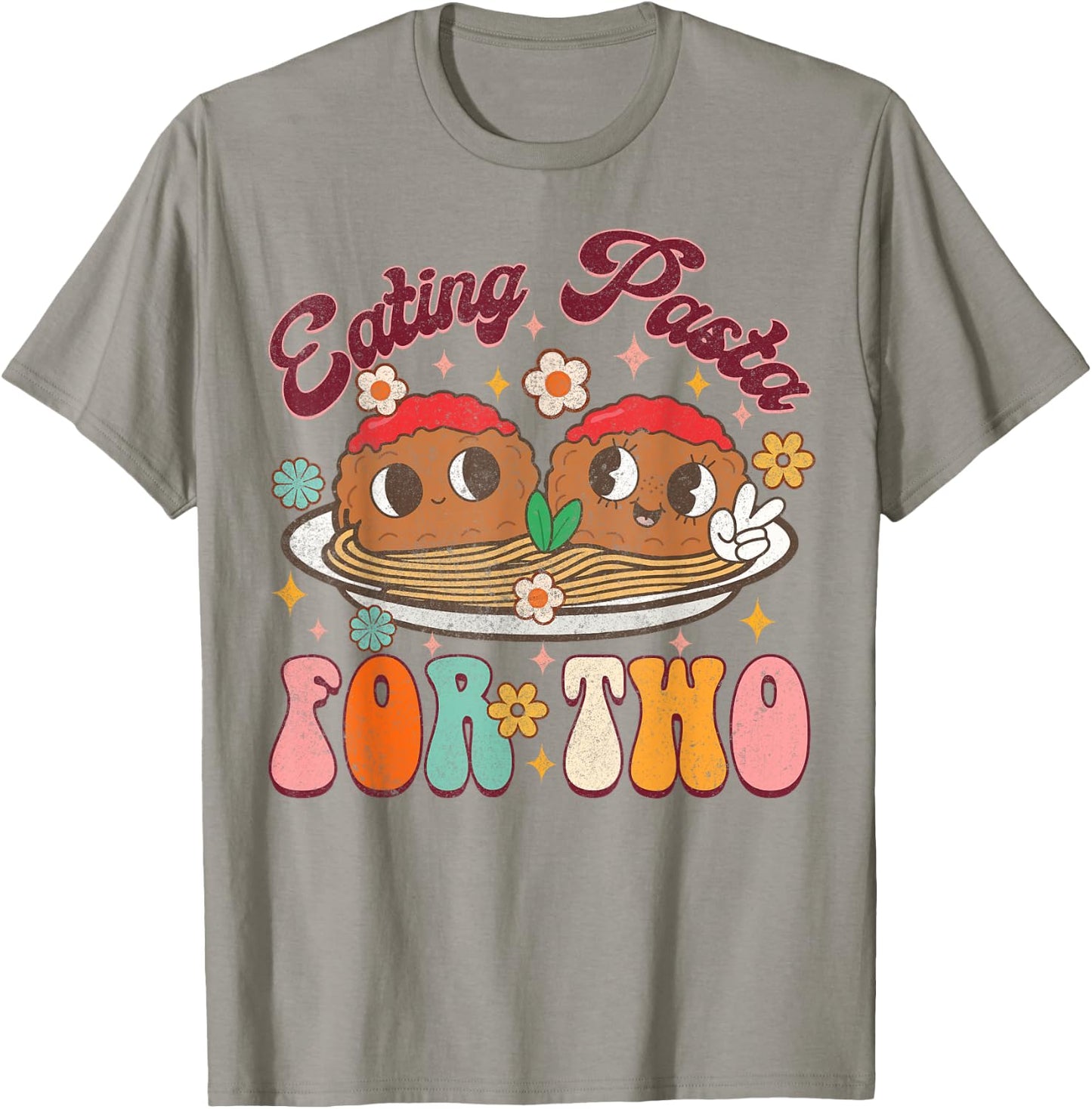 Eating Pasta For Two Pregnancy Announcement Baby Shower T-Shirt - T-Shirt | Sand