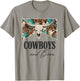 Retro Leopard Western Life Country Bull Skull Cowboys & Beer T-Shirt - T-Shirt | Sand