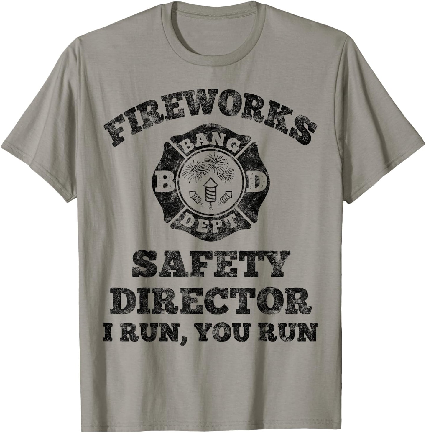 Funny Fireworks Safety Director Firefighter America Red Pyro T-Shirt - T-Shirt | Sand