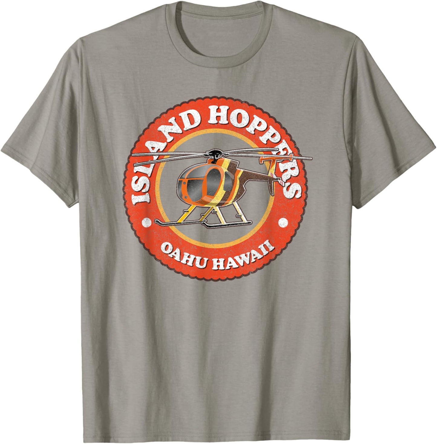 TC's Island Hoppers Helicopter Vintage Oahu Hawaii T-Shirt - T-Shirt | Sand