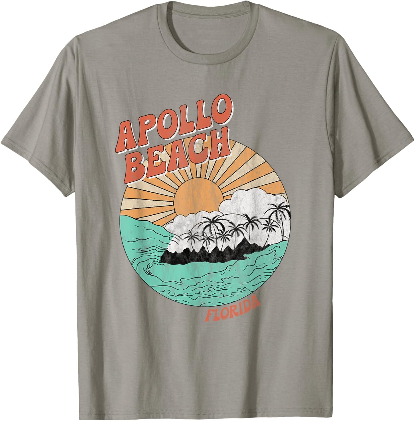 Vintage Apollo Beach Florida Palm Trees FL Retro T-Shirt - T-Shirt | Sand