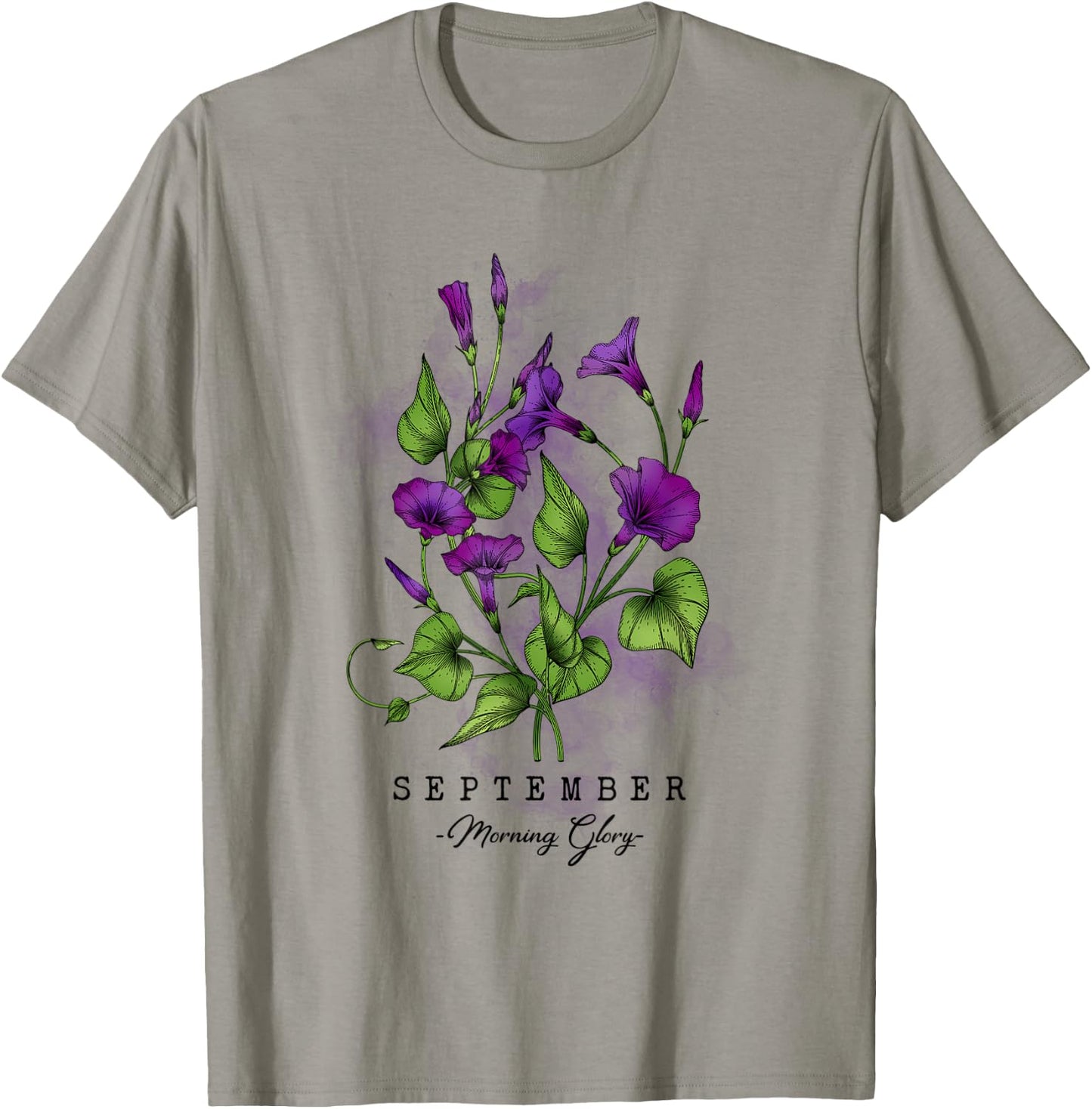 Birth Month Flowers September Morning Glory Women Girls T-Shirt - T-Shirt | Sand