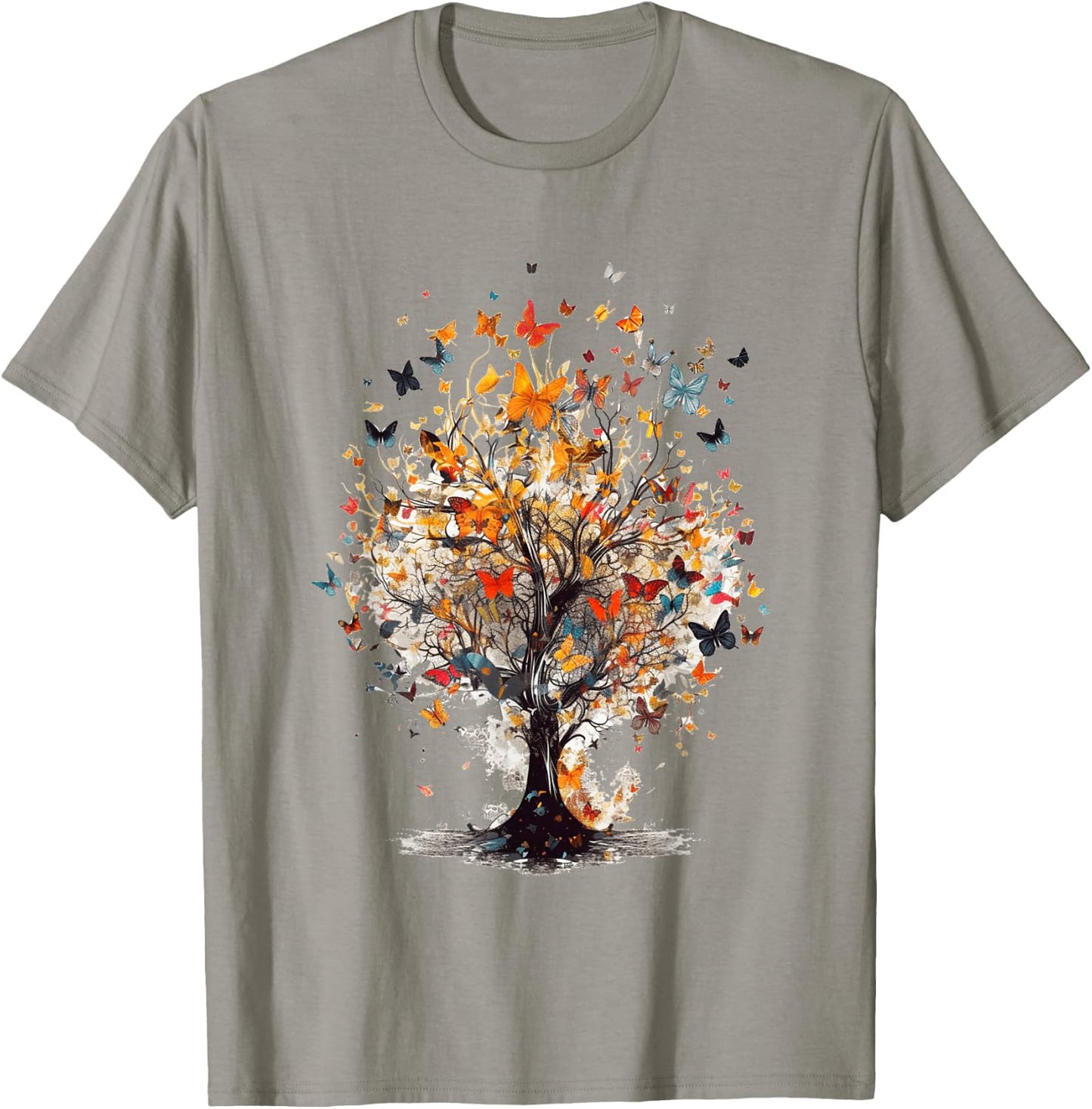 Beautiful Butterfly Tree | Nature Lover Colorful Girls Women T-Shirt - T-Shirt | Sand