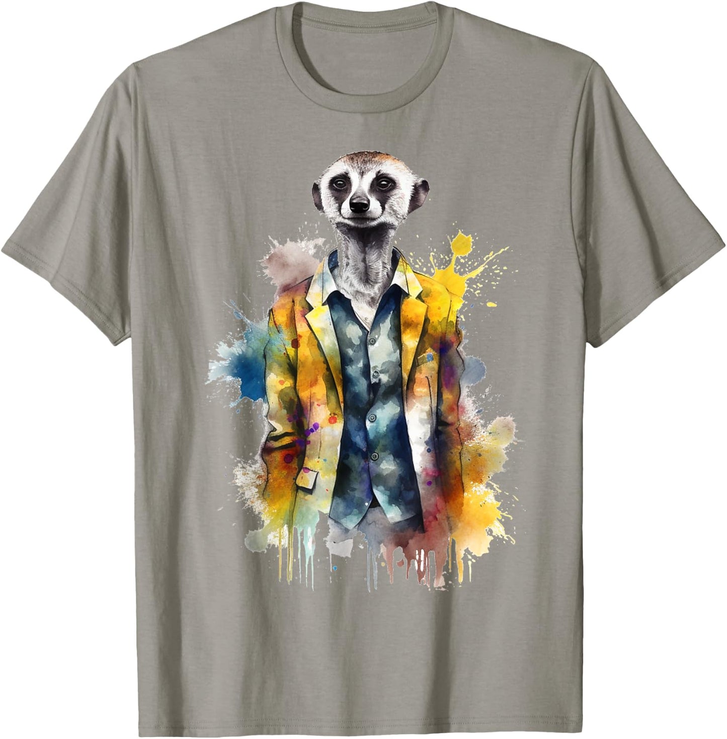 Meerkat Lover Artwork | Animal Motif Meerkat T-Shirt - T-Shirt | Sand