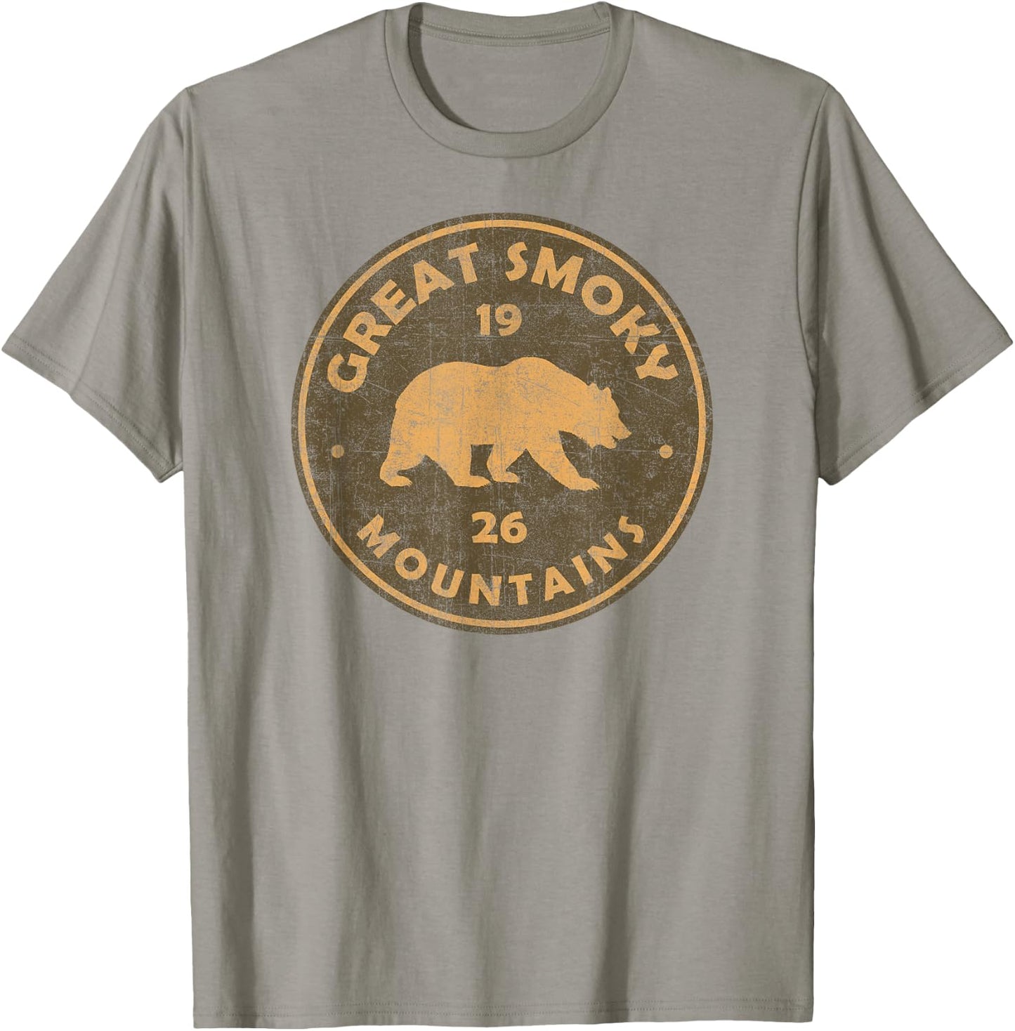 Retro Bear Great Smoky Mountains National Park Hiking T-Shirt - T-Shirt | Sand