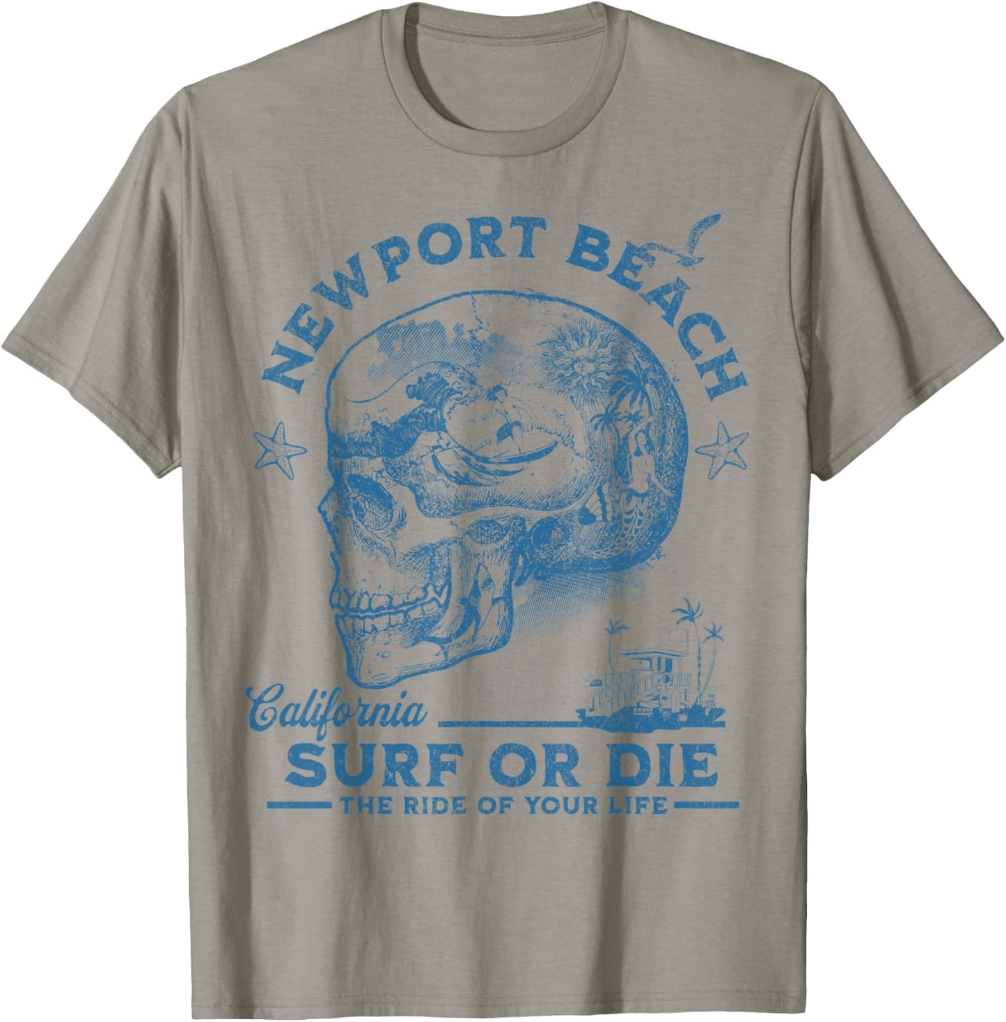 Newport Beach Surfing Girl Pacific Ocean Surf Board Men Boy T-Shirt - T-Shirt | Sand