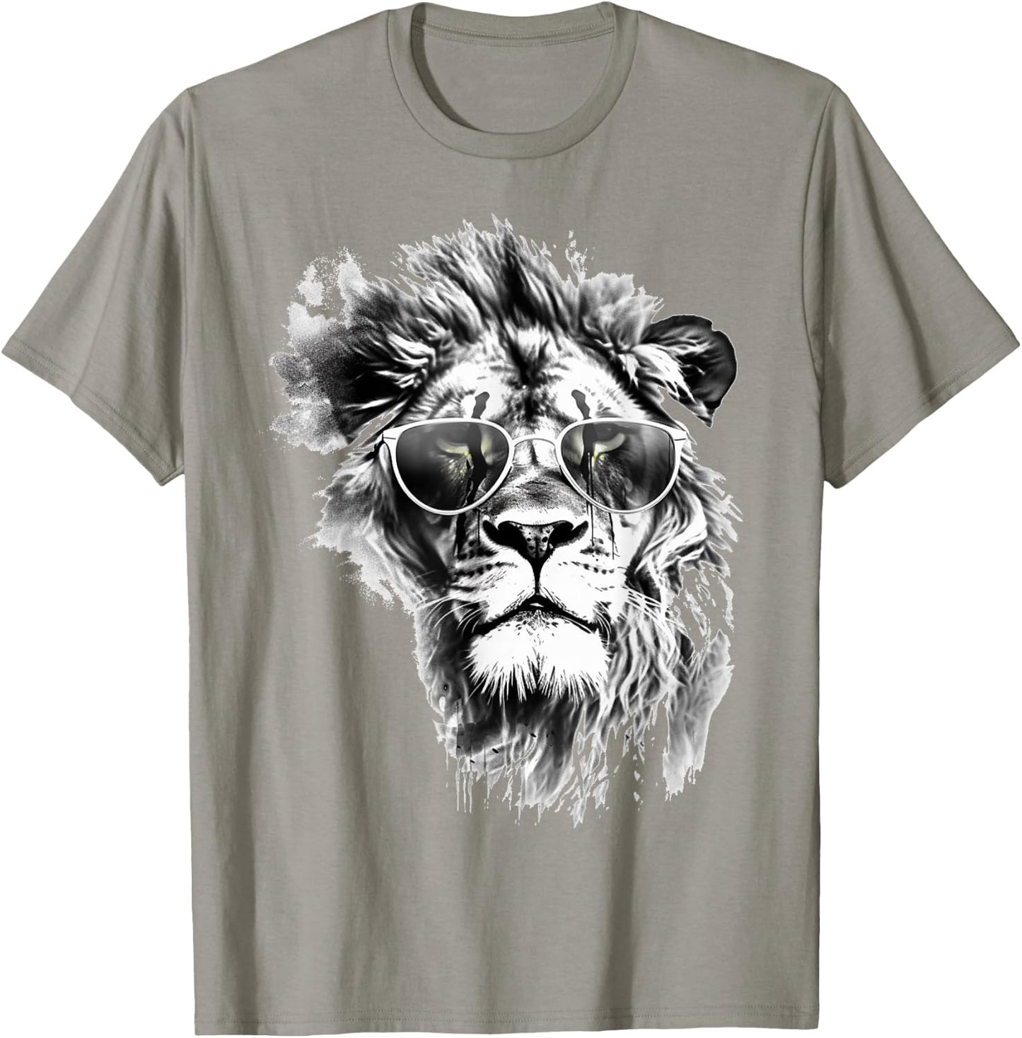 Lion Sunglasses - Art Animal Drawing Lion T-Shirt - T-Shirt | Sand