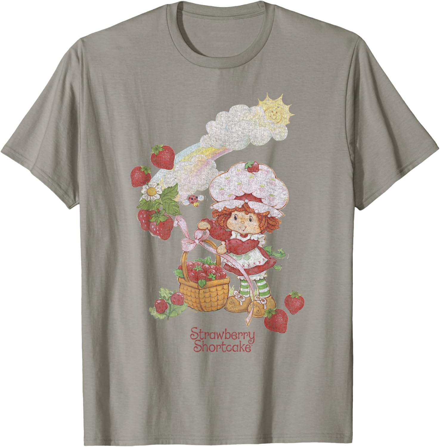 Strawberry Shortcake Rainbow Full Berry Basket Poster T-Shirt - T-Shirt | Sand