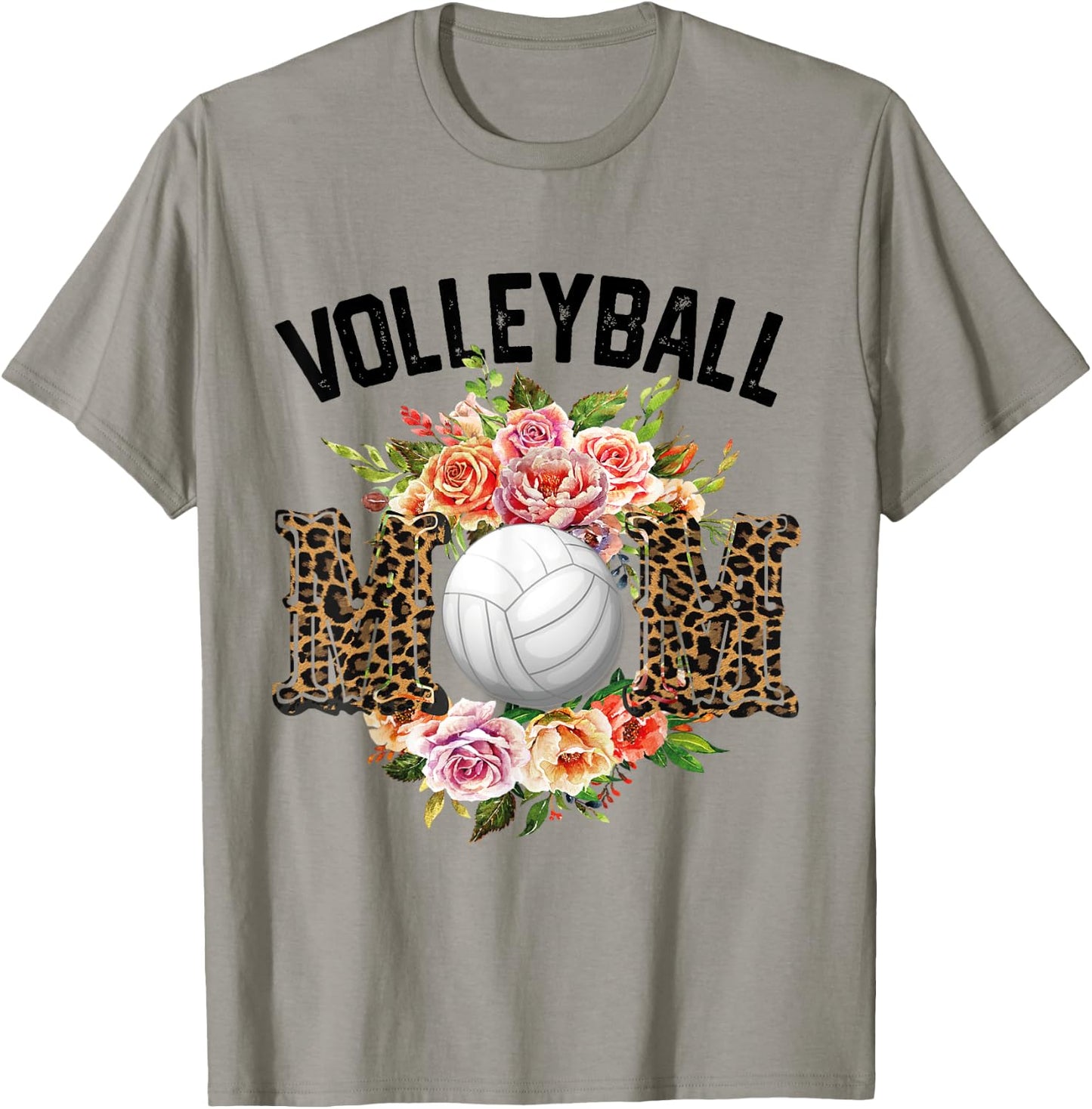 Volleyball Mom Floral Flowers Volleyball Mothers Day 2024 T-Shirt - T-Shirt | Sand