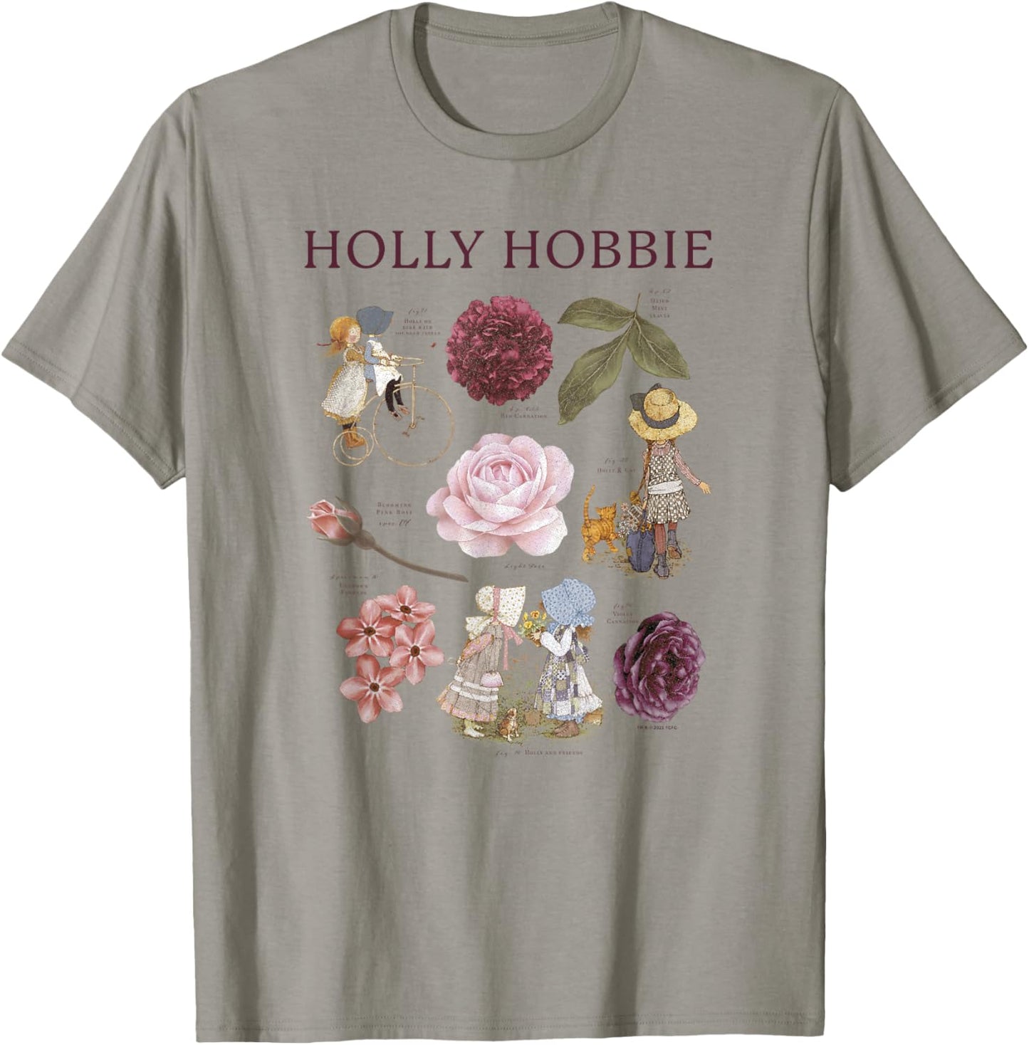 Holly Hobbie Text Book Charming Floral Portrait T-Shirt - T-Shirt | Sand