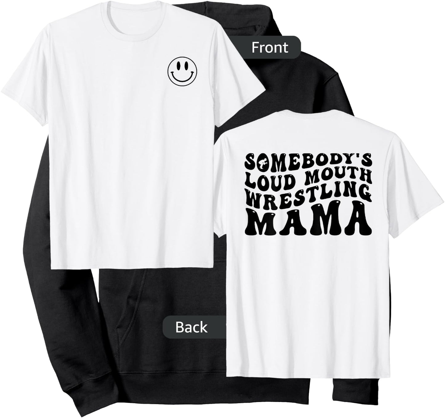 Funny Somebody's Loud Mouth WRESTLING Mama Mom Mother's Day Hoodie - Hoodie | Black