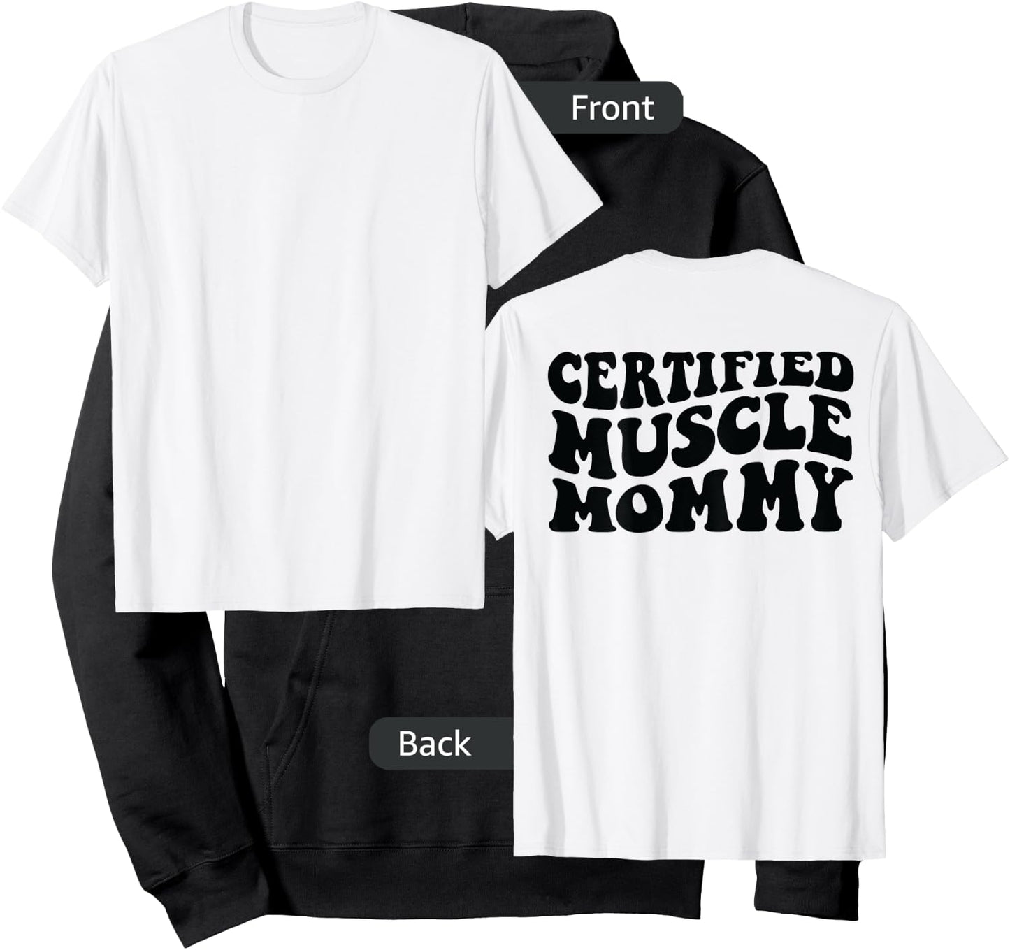 Certified Muscle Mommy on back Hoodie - Hoodie | Black
