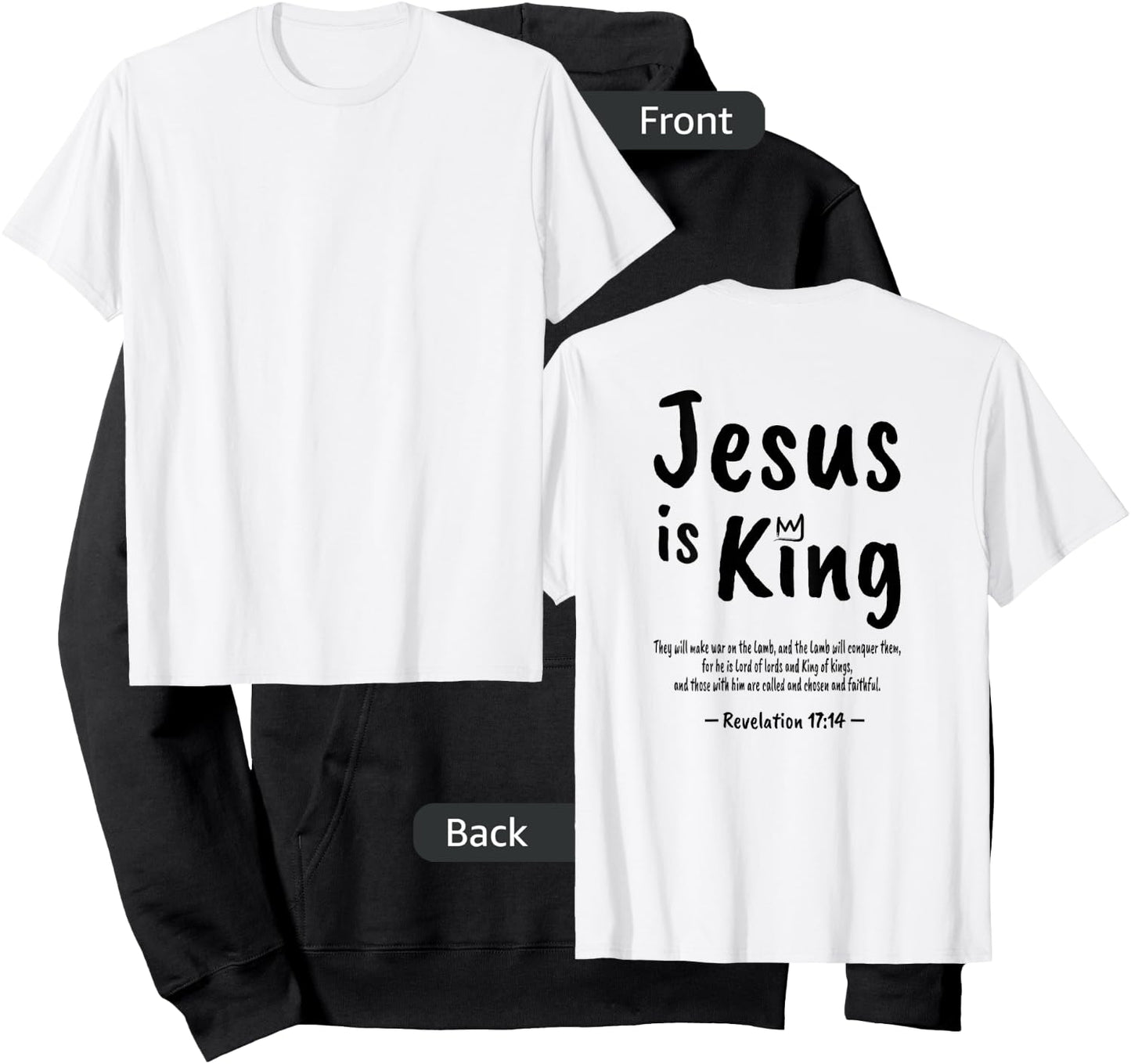 Christian Faith Revelation 17:14 Jesus Is King Christianity Hoodie - Hoodie | Black