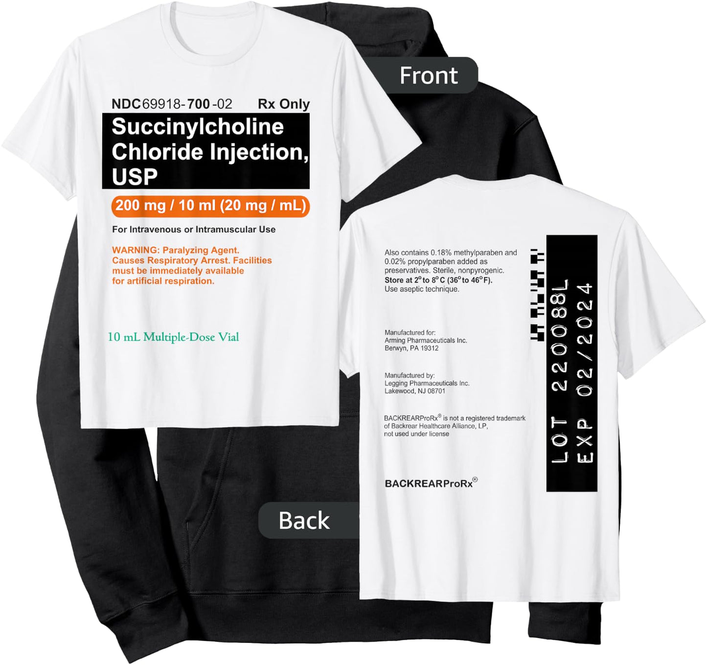 Succinylcholine Sux Anesthesia CRNA Medication Paralytic Hoodie - Hoodie | Black
