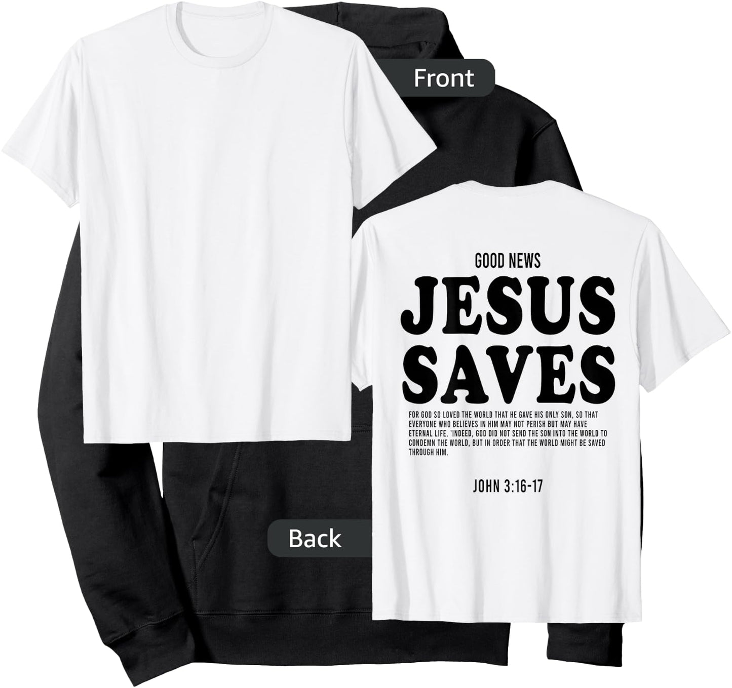 Aesthetic Jesus Christian Bible Verse Jesus saves back Hoodie - Hoodie | Black