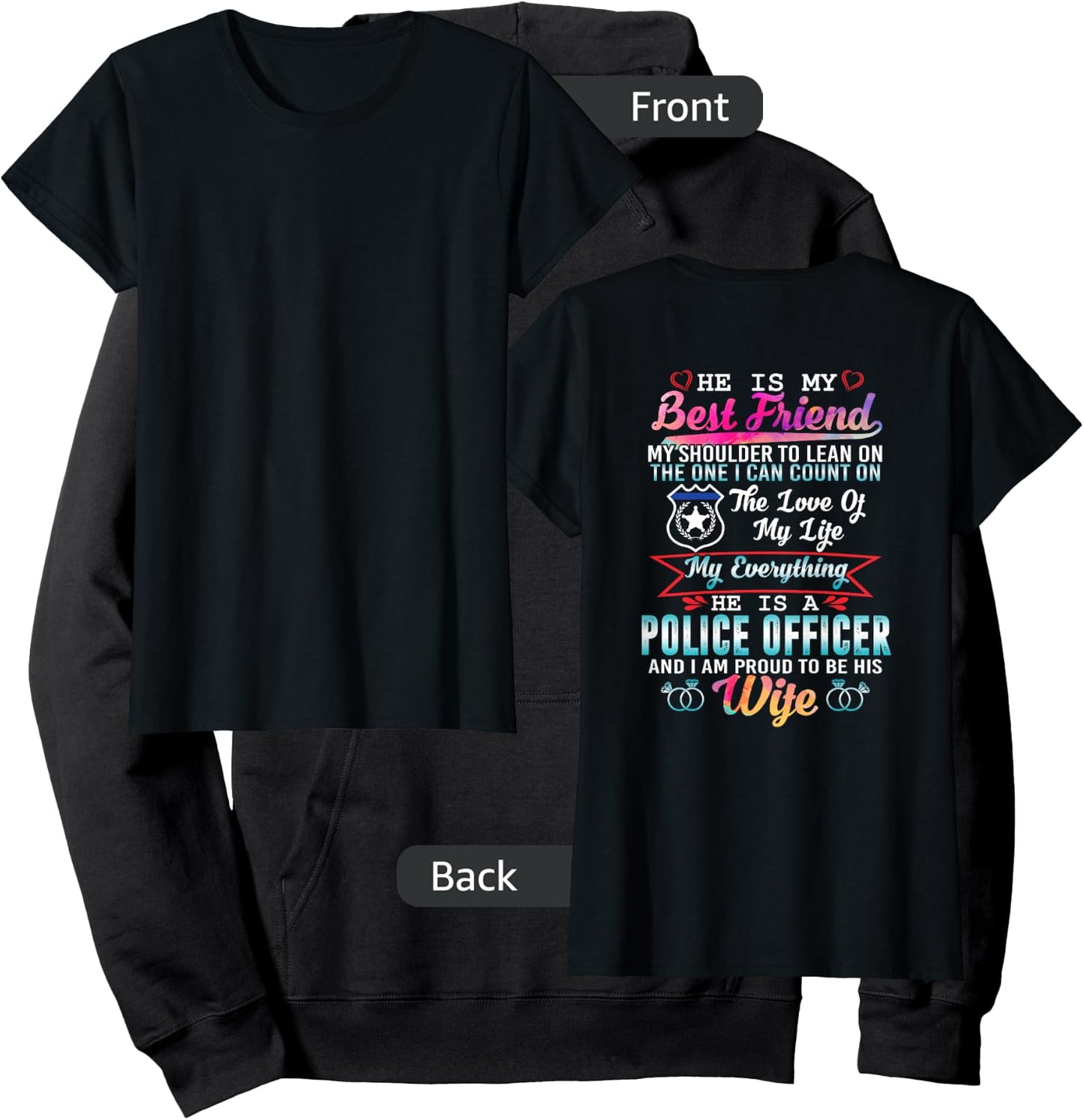 My Husband Is A Police Officer And I Am Proud To Be His Wife Hoodie - Hoodie | Black