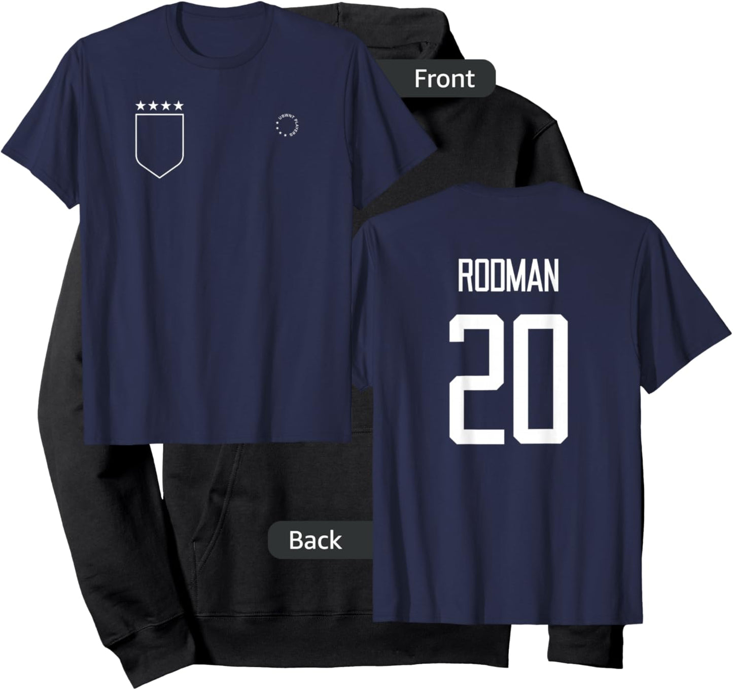 Trinity Rodman 20: Name & Number on Back - USWNT Soccer Hoodie - Hoodie | Black