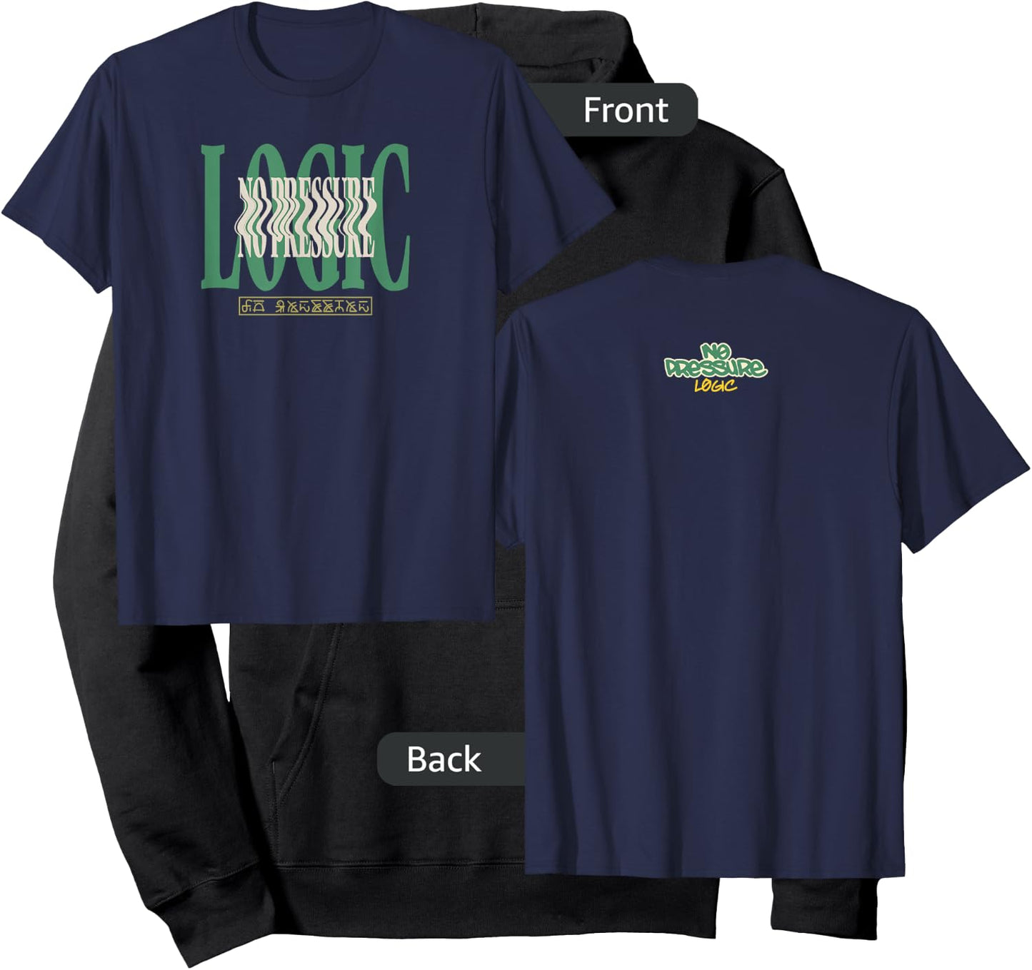 Logic No Pressure Wavy Navy Hoodie - Hoodie | Black