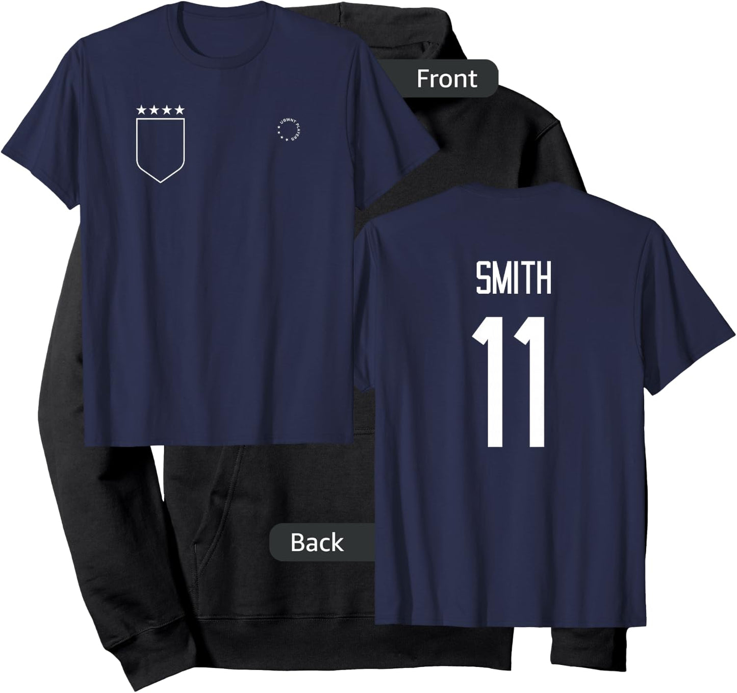 Sophia Smith 11: Name & Number on Back - USWNT Soccer Hoodie - Hoodie | Black