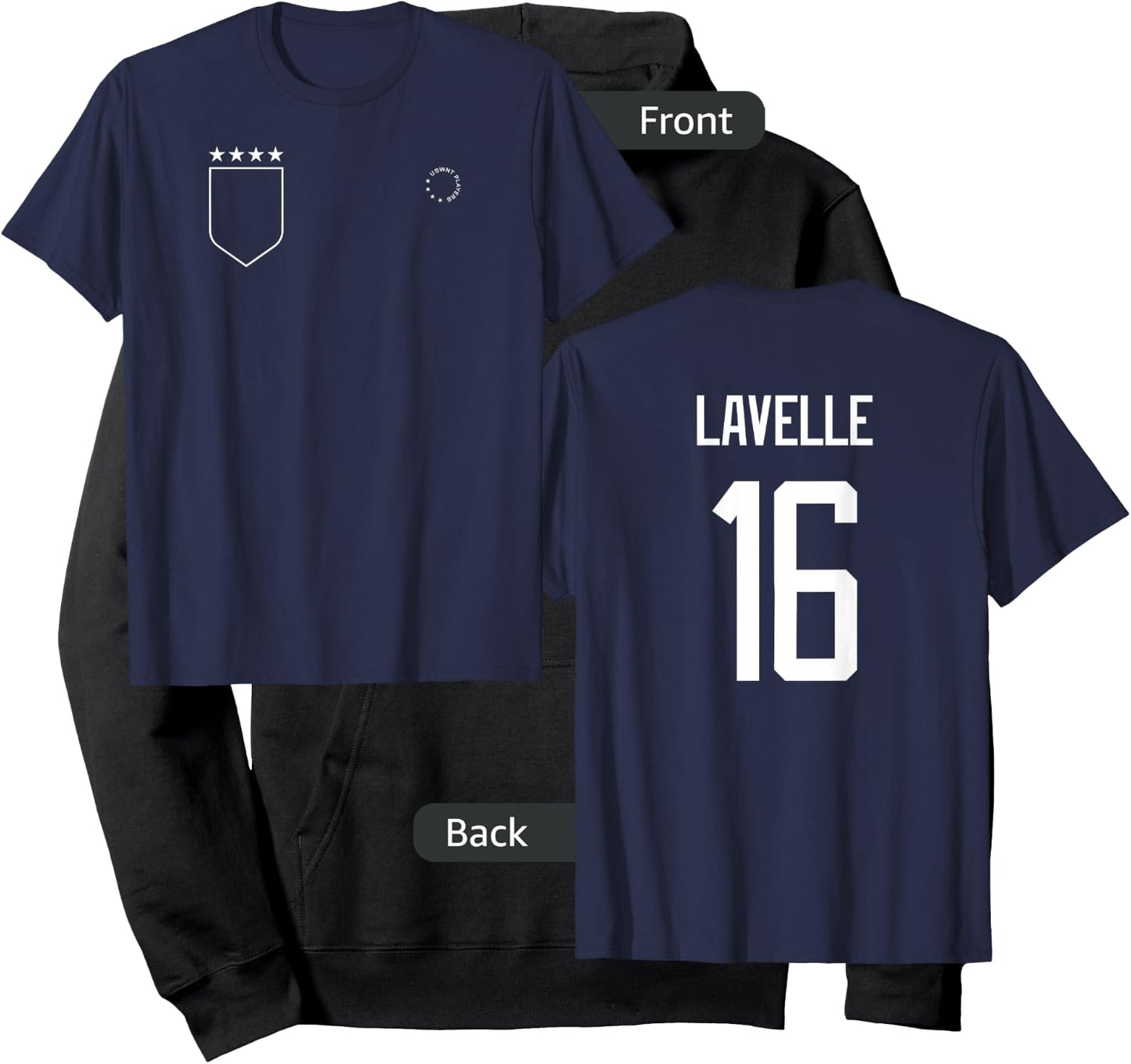 Rose Lavelle: Name & Number on Back - USWNT Soccer Hoodie - Hoodie | Black
