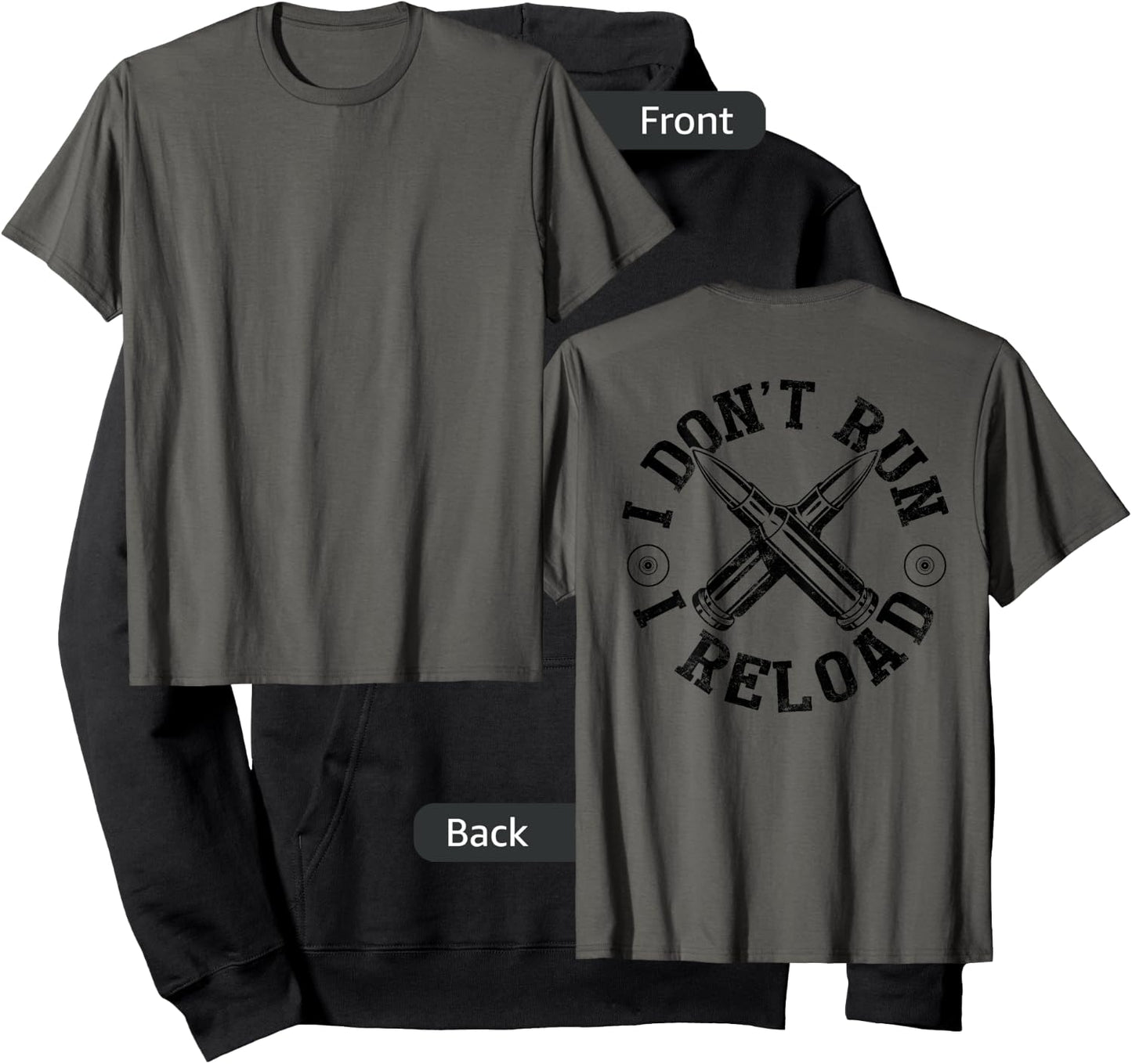 I Don't Run I Reload Gun Rights American Flag Patriots Back Hoodie - Hoodie | Black