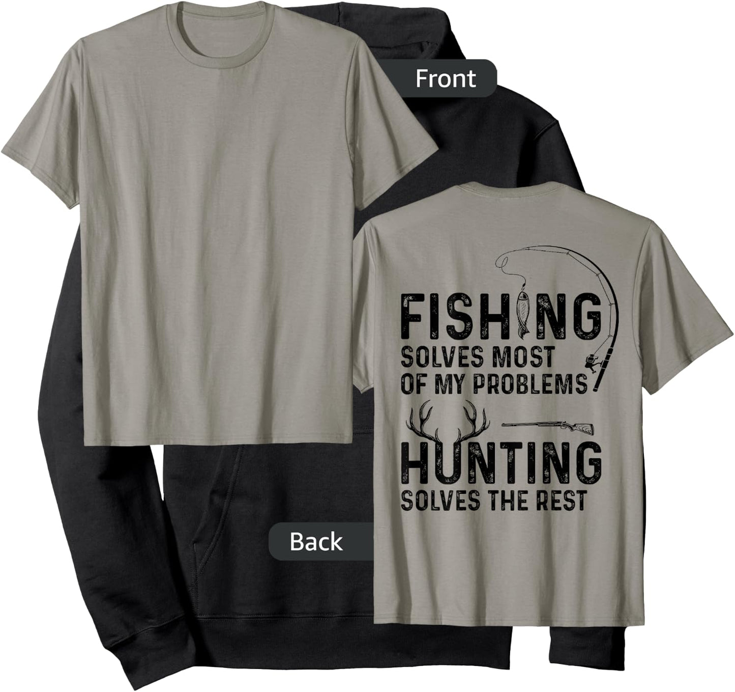 Fishing solves most of my problems ( On Back ) Hoodie - Hoodie | Black