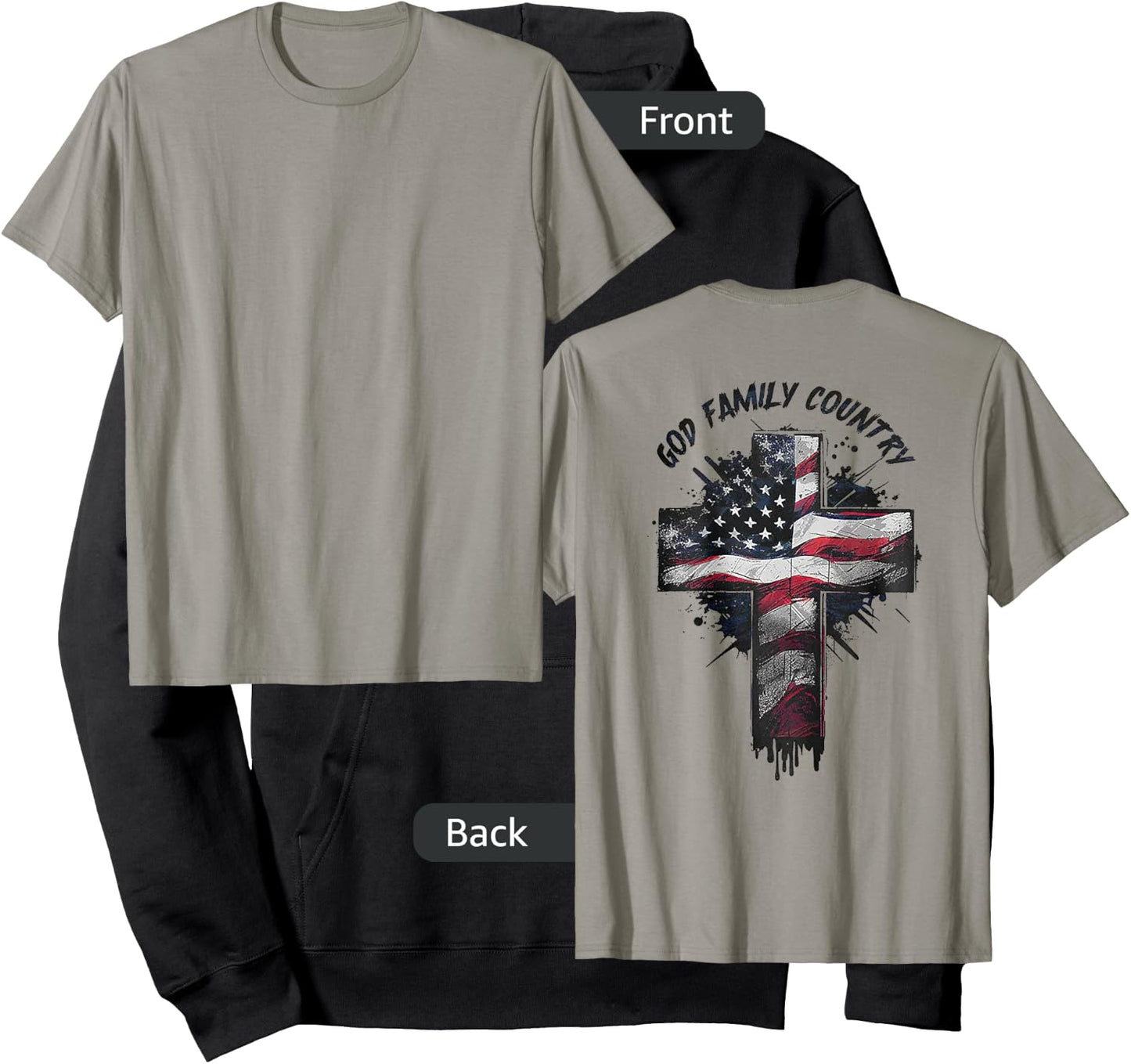 God Family Country (on back) Hoodie - Hoodie | Black
