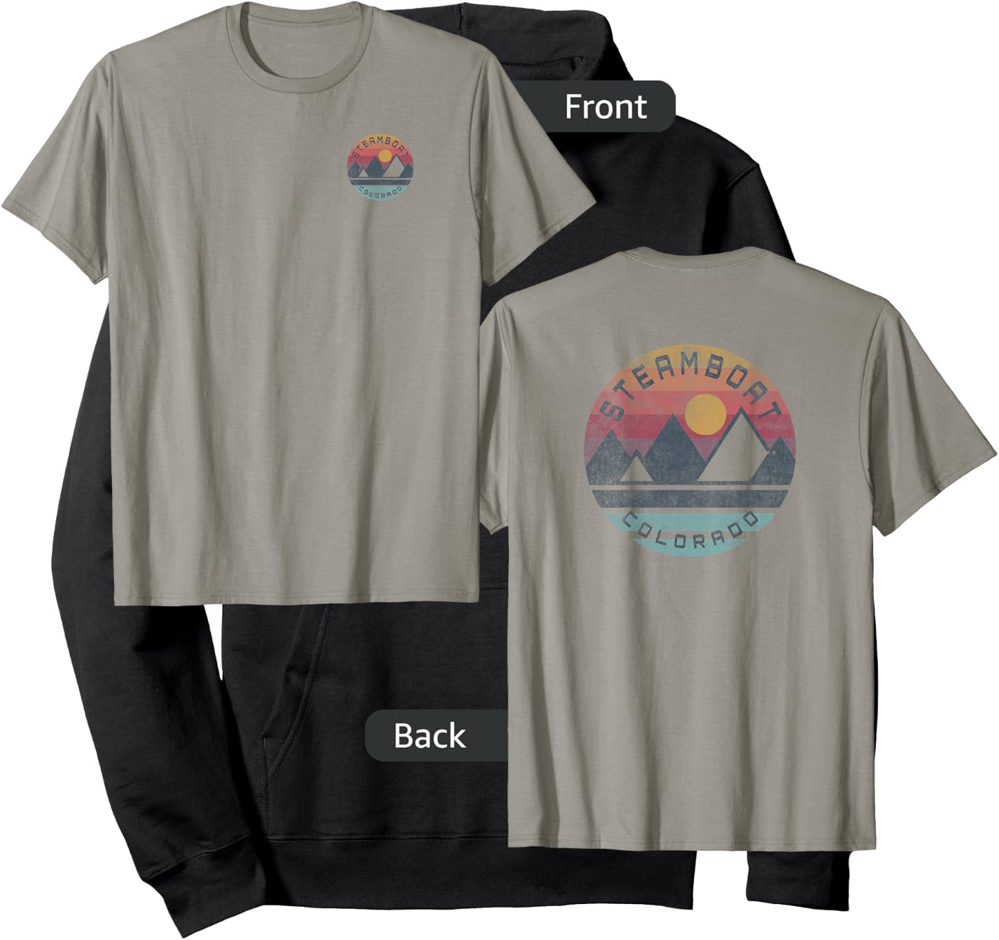 Steamboat, Colorado Mountain Graphic Hoodie - Hoodie | Black