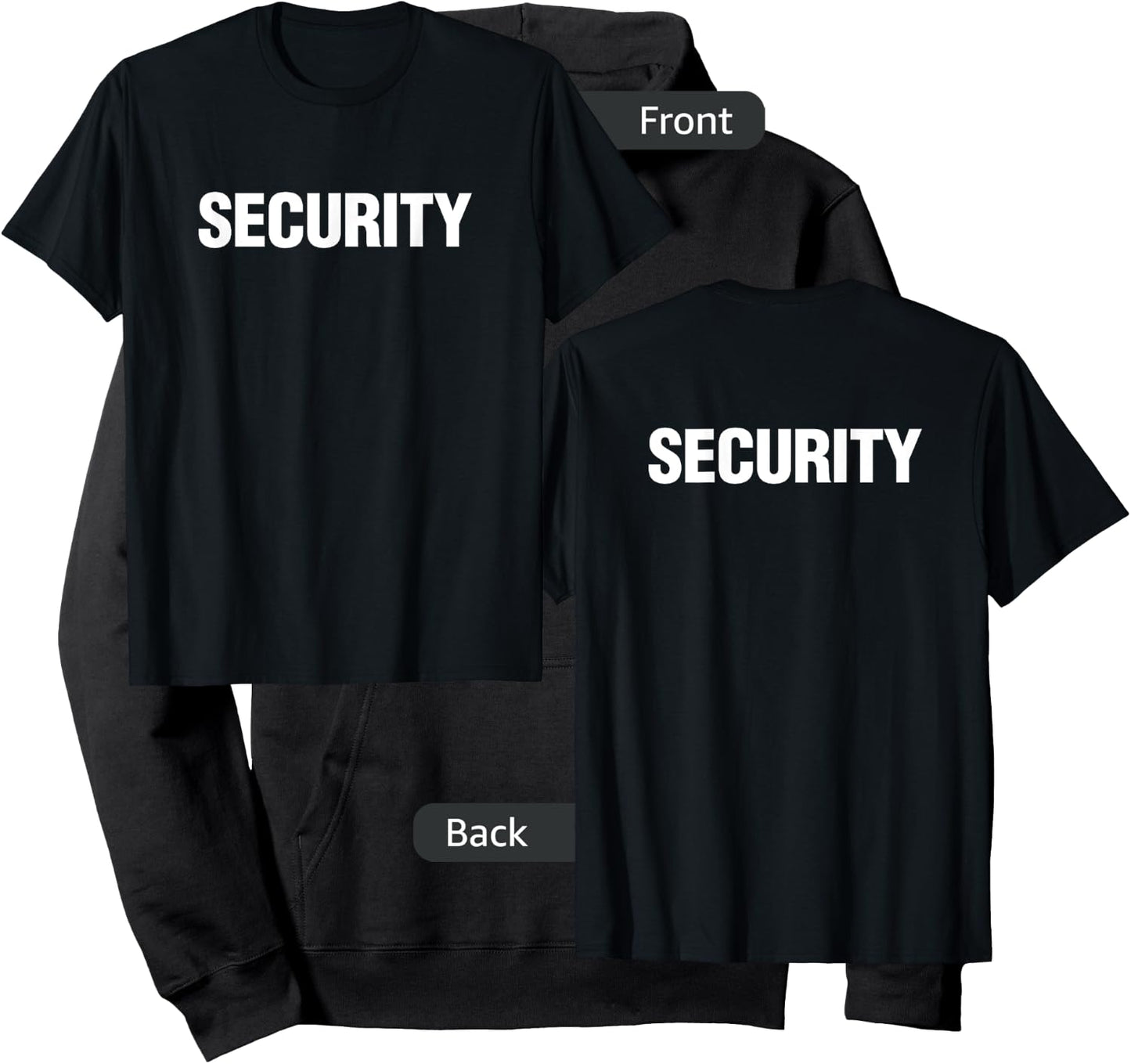 Security Guard Uniforms - Front And Back Event Security Hoodie - Hoodie | Black