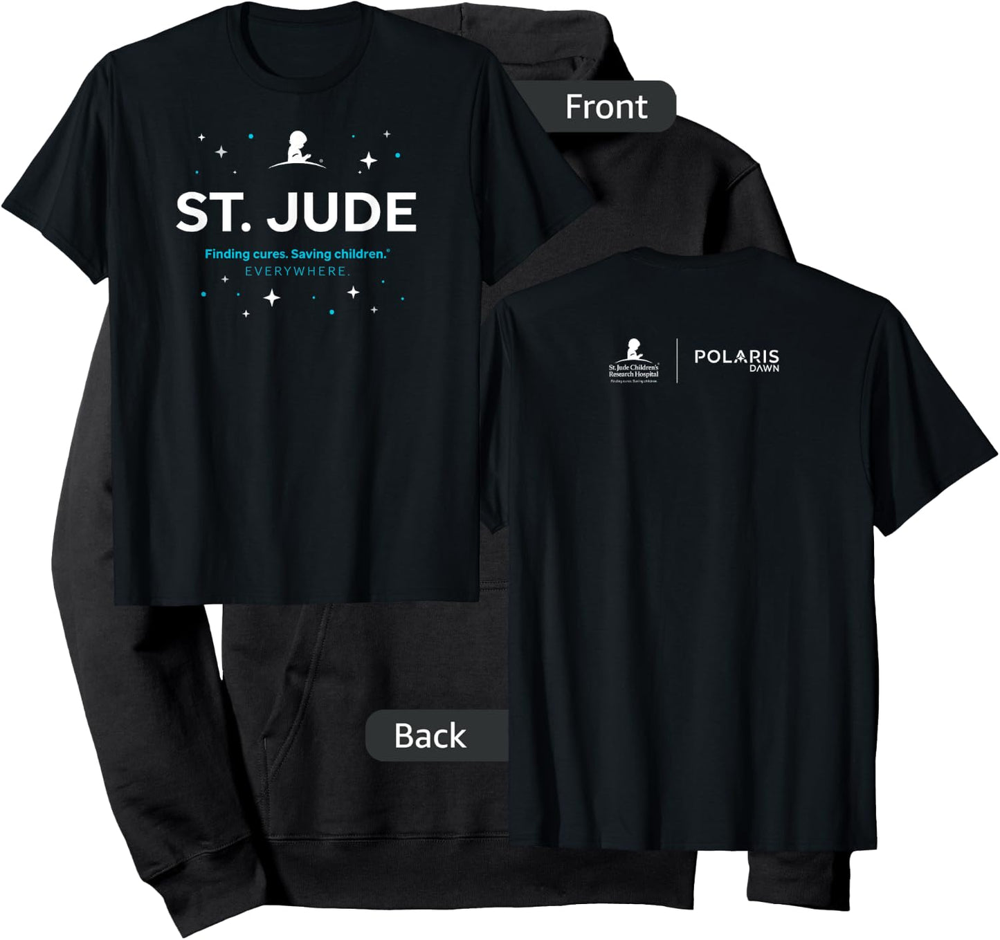 St. Jude "Finding Cures. Saving Children. EVERYWHERE" Stars Hoodie - Hoodie | Black