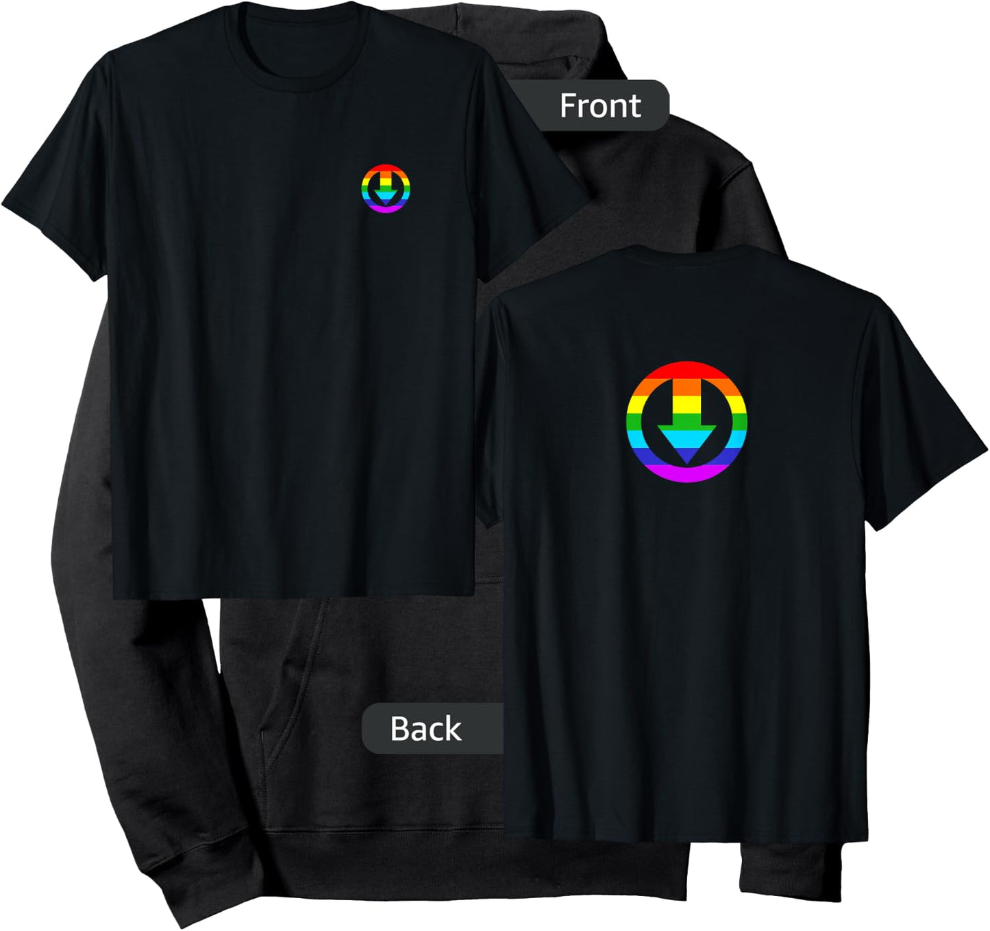 Men's Subtle Chastity Cage Logo with Rainbow Design Hoodie - Hoodie | Black