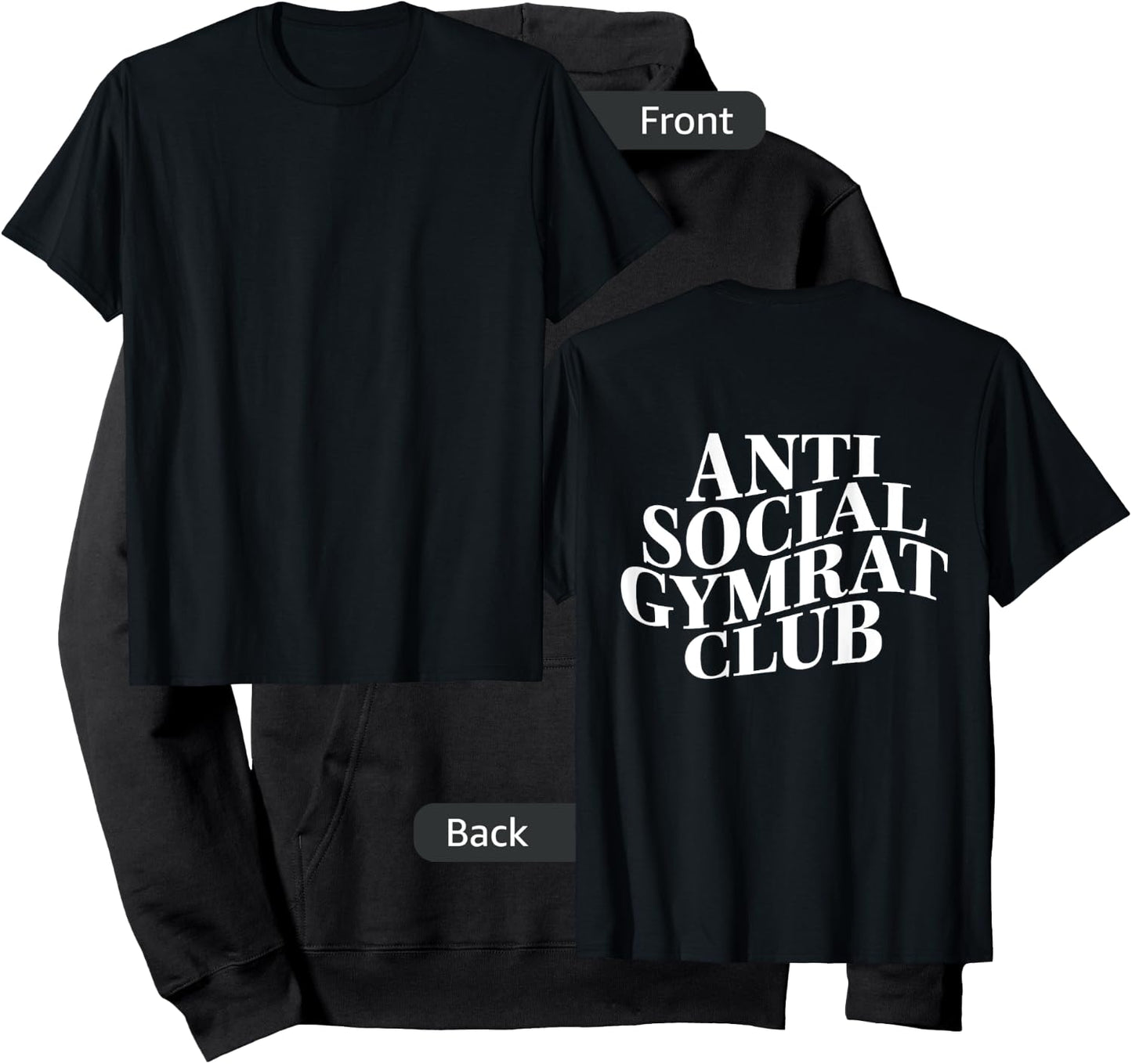 Gym workout "Anti Social Gym Rat" back bodybuilding fitness Hoodie - Hoodie | Black