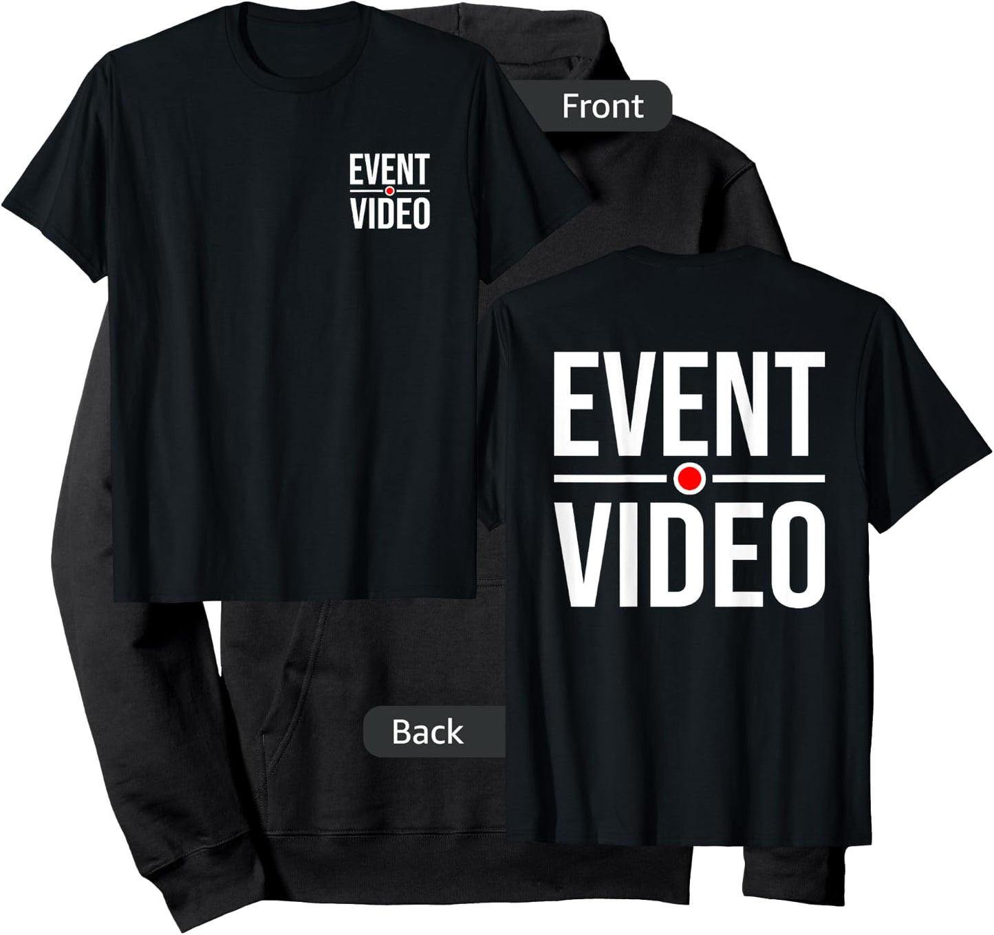 EVENT VIDEO VIDEOGRAPHER PHOTO STAFF (Front & Back) Hoodie - Hoodie | Black