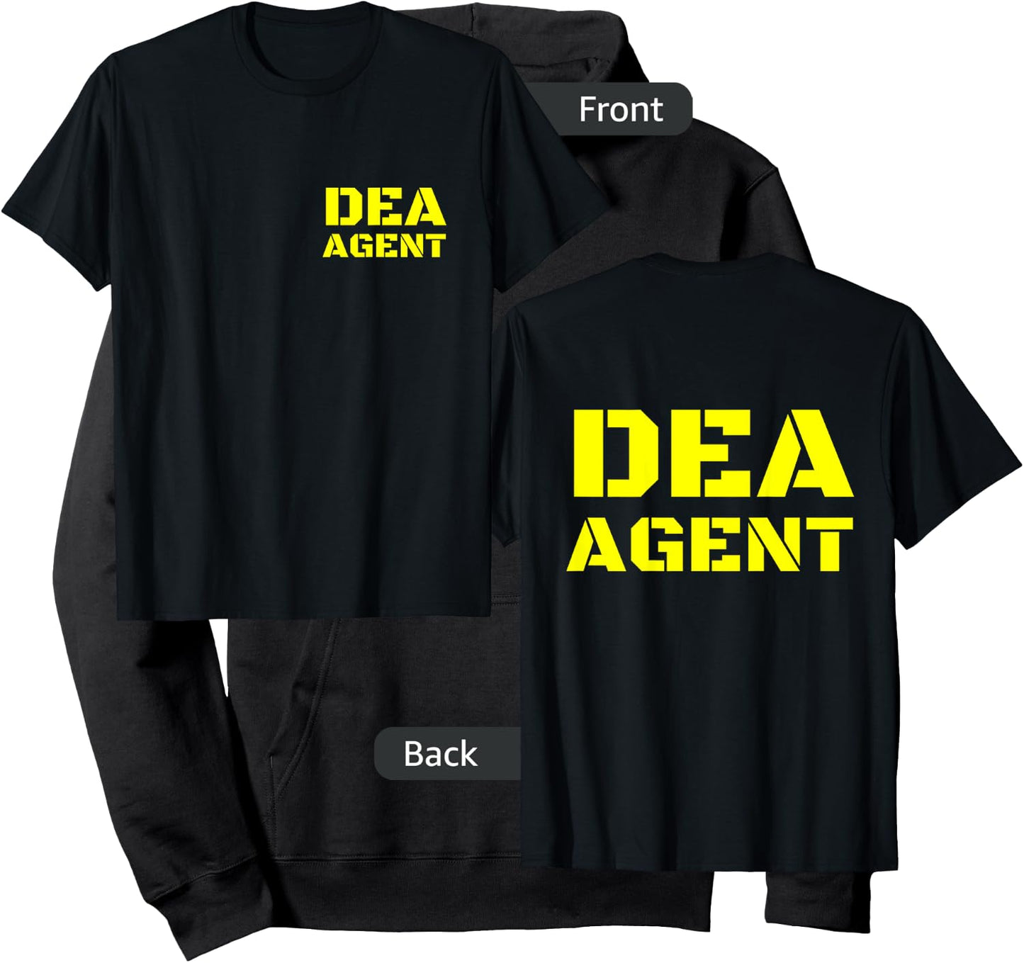 DEA Agent Drug Enforcement Administration FRONT & BACK PRINT Hoodie - Hoodie | Black