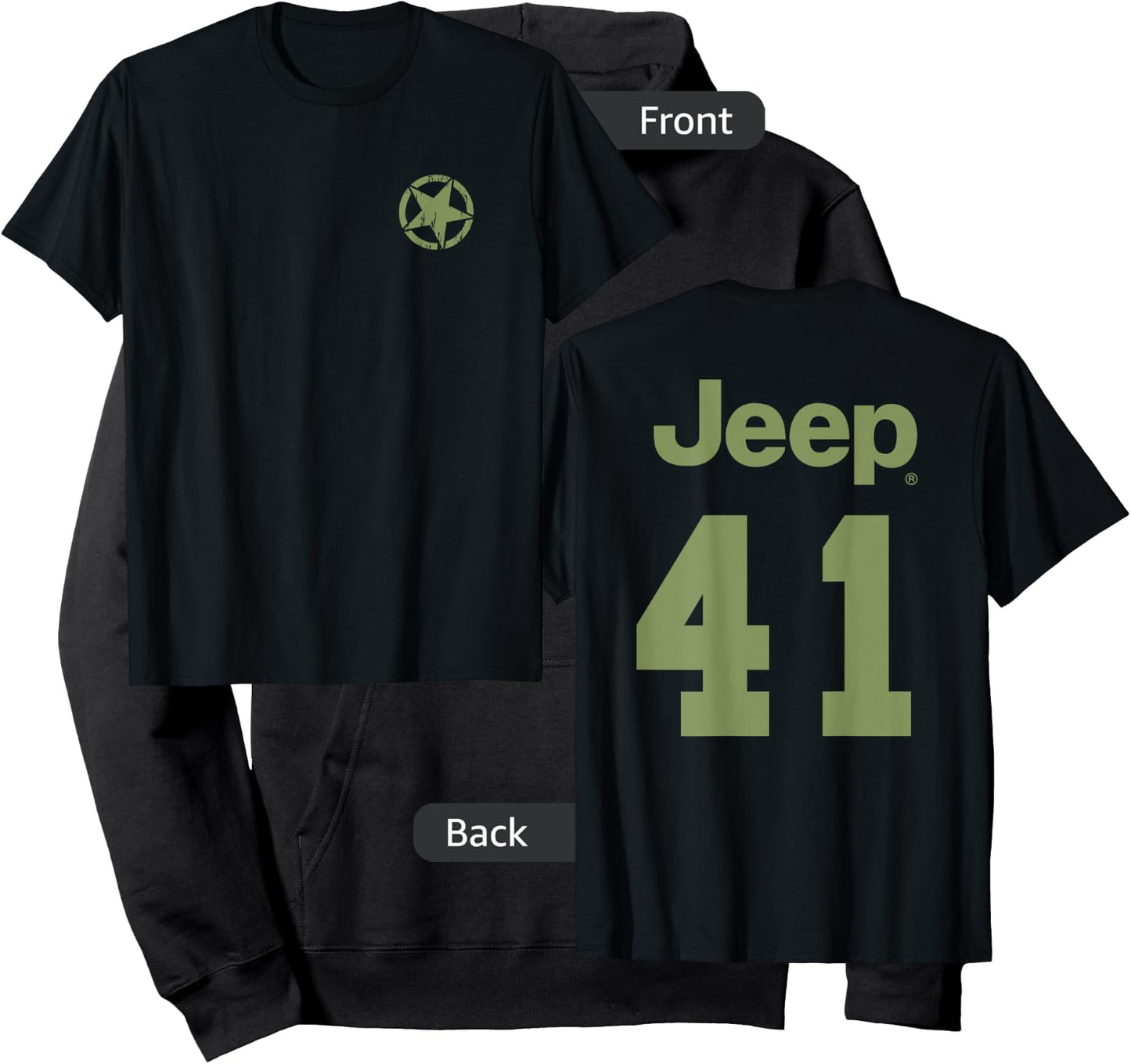 Jeep Star Jersey (Front/Back Print) Hoodie - Hoodie | Black