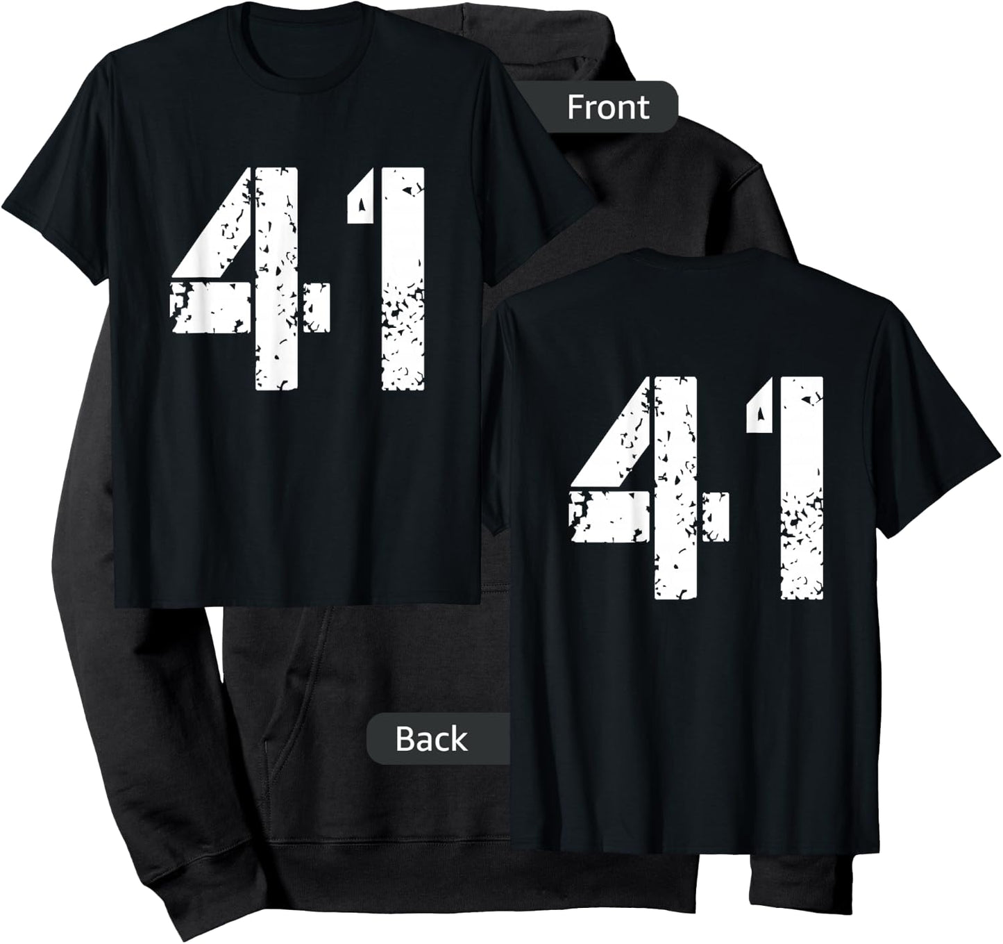 Number 41 Front + Back Varsity Team - 41th Birthday Hoodie - Hoodie | Black