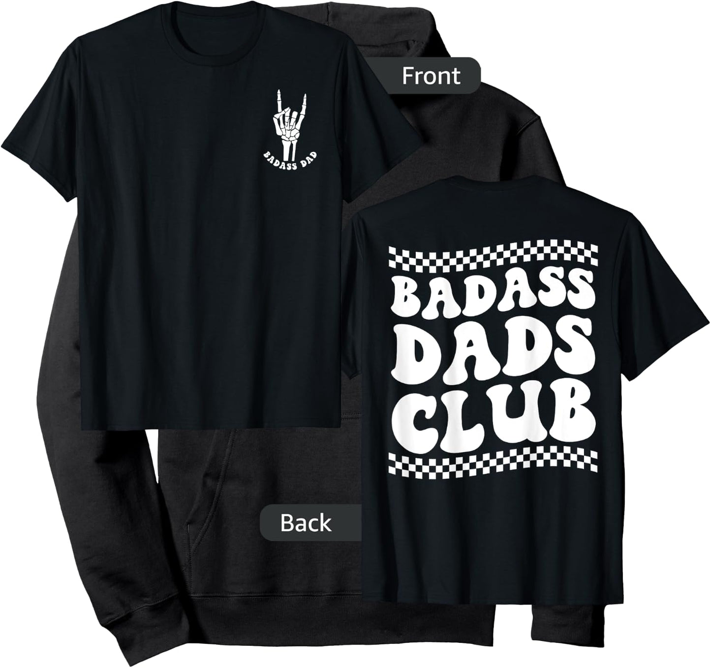 Father's Day Badass Dads Club, Funny Badass Daddy Hoodie - Hoodie | Black